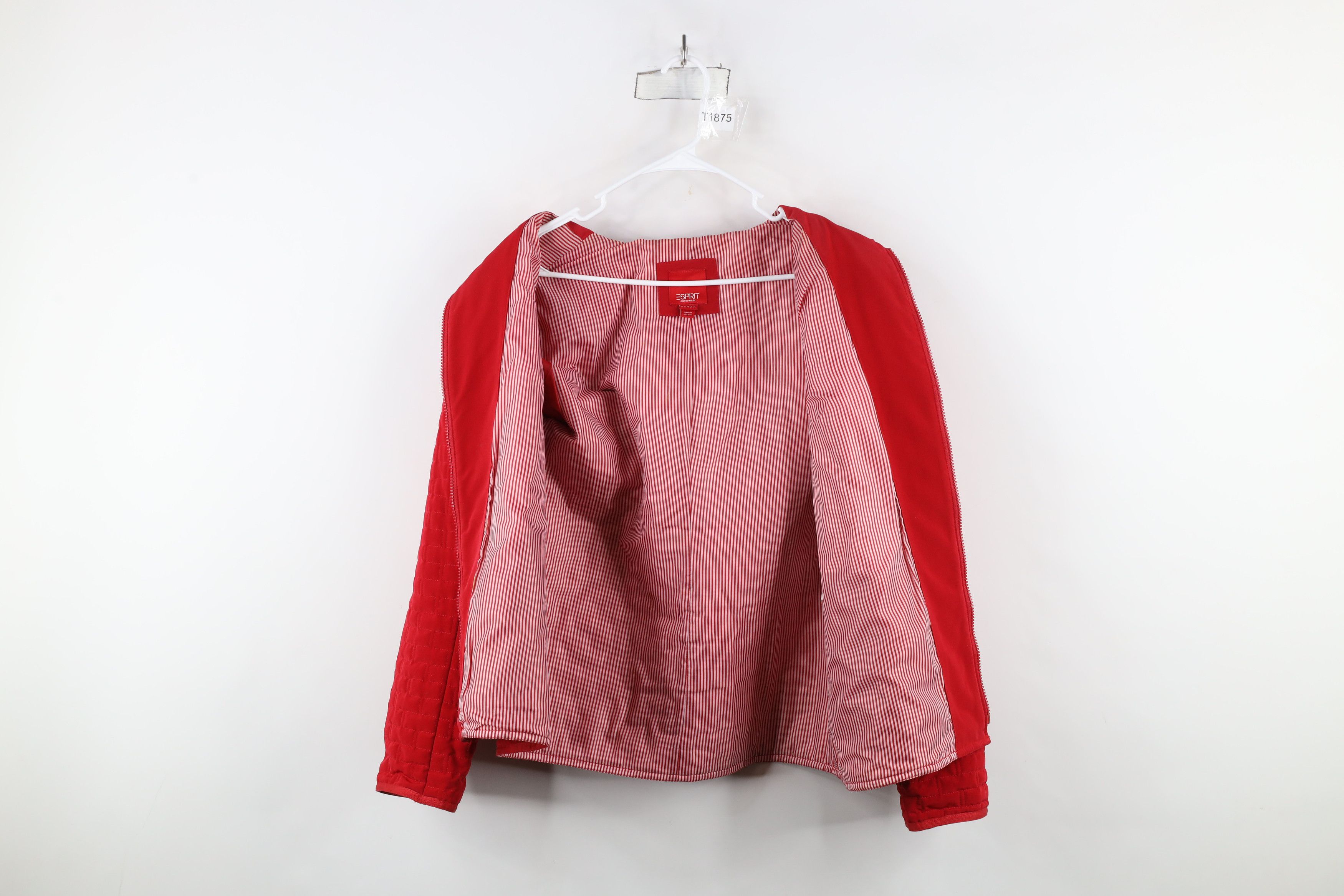 Esprit × Vintage Vintage 90s Y2K Esprit Quilted Hooded Jacket Coat Red Size L / US 10 / IT 46 - 7 Thumbnail