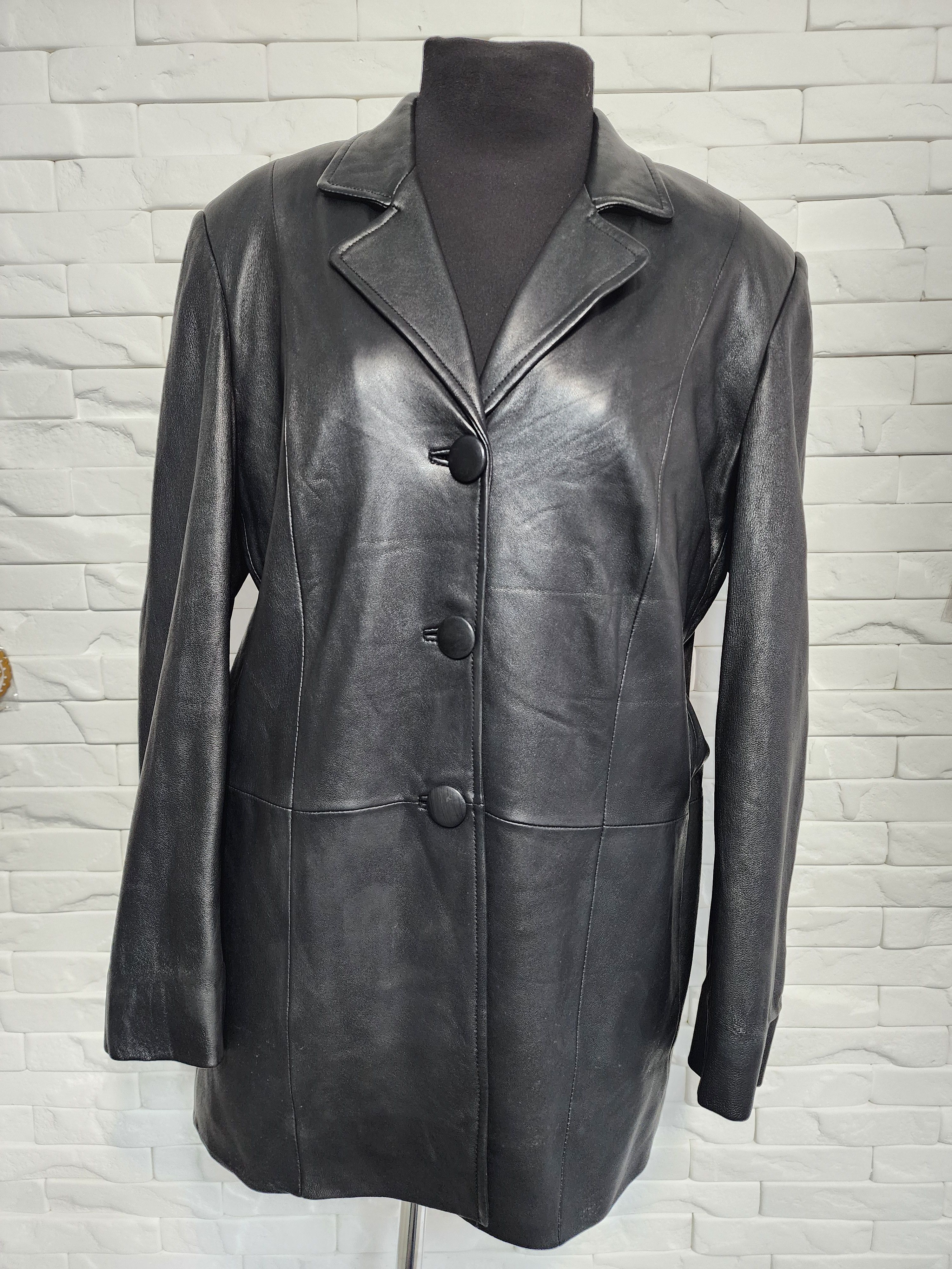 Other Black Genuine Leather Jacket: Size XL. Size XL / US 12-14 / IT 48-50 - 1 Thumbnail