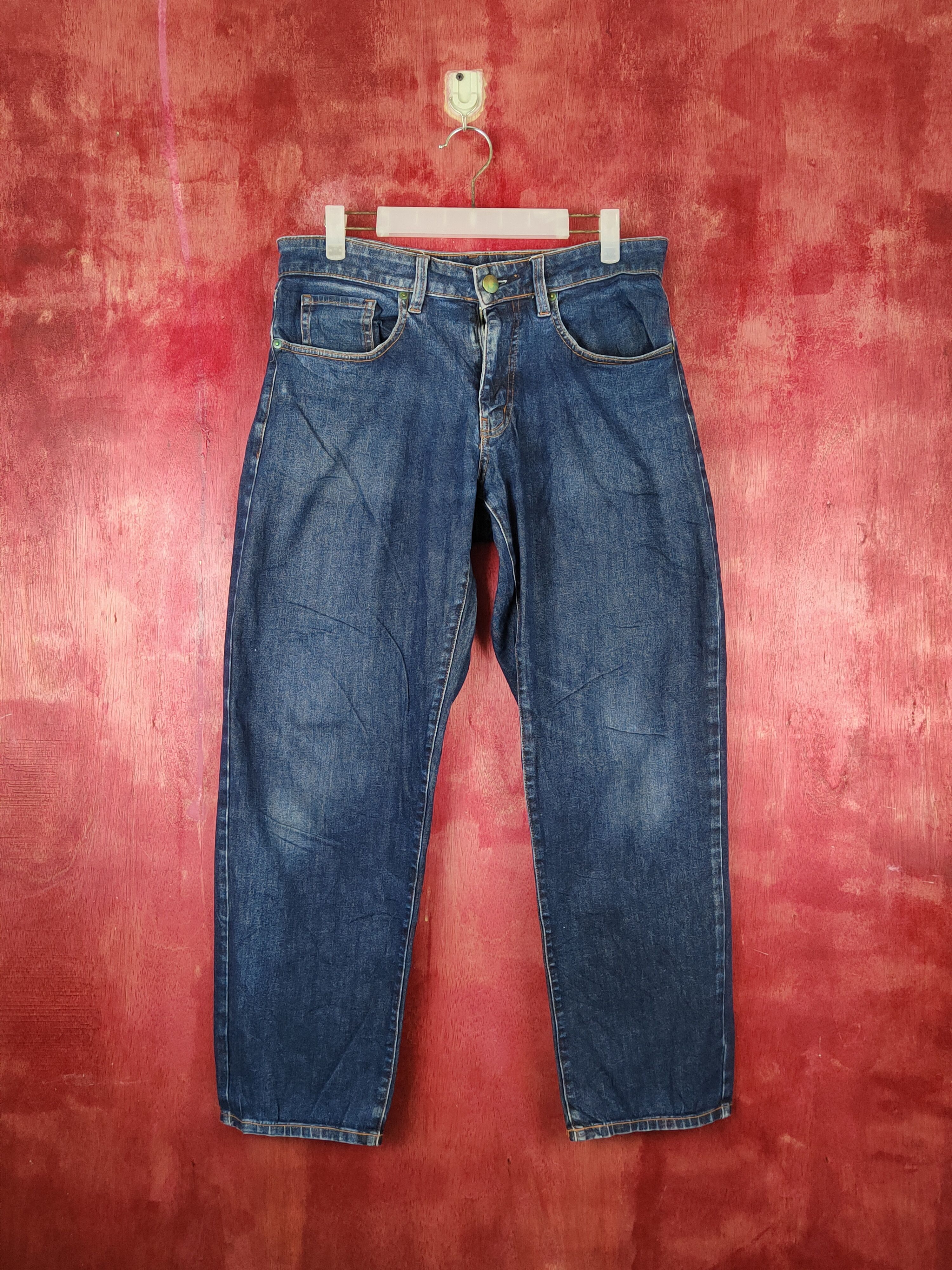 Japanese Brand Japanese Brand Dark Blue Distressed Ripped Jeans #S1690 Size US 31 - 1 Thumbnail