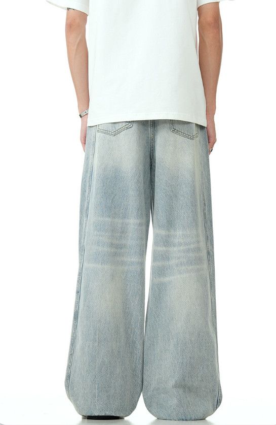Japanese Brand American style blue straight washed vintage loose jeans Size US 32 / EU 48 - 4 Thumbnail