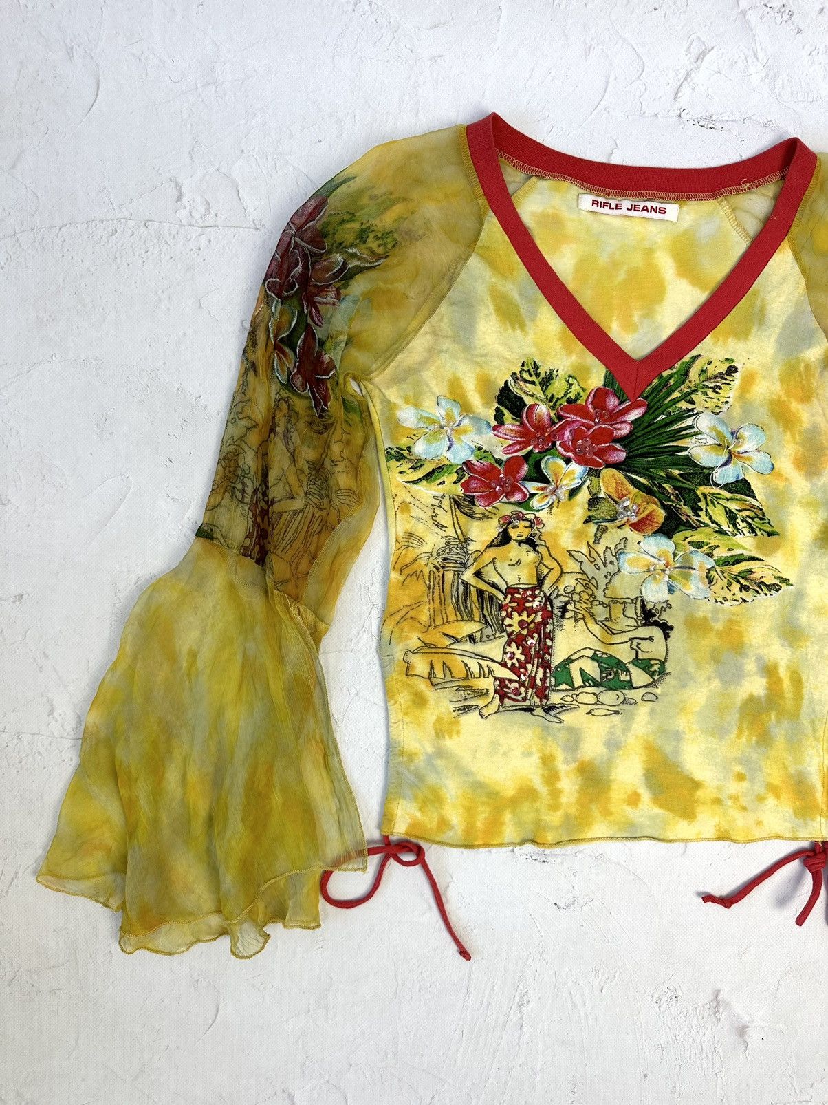 If Six Was Nine Vintage Printed Mesh Flared Sleeves Jumper Size M / US 6-8 / IT 42-44 - 5 Thumbnail