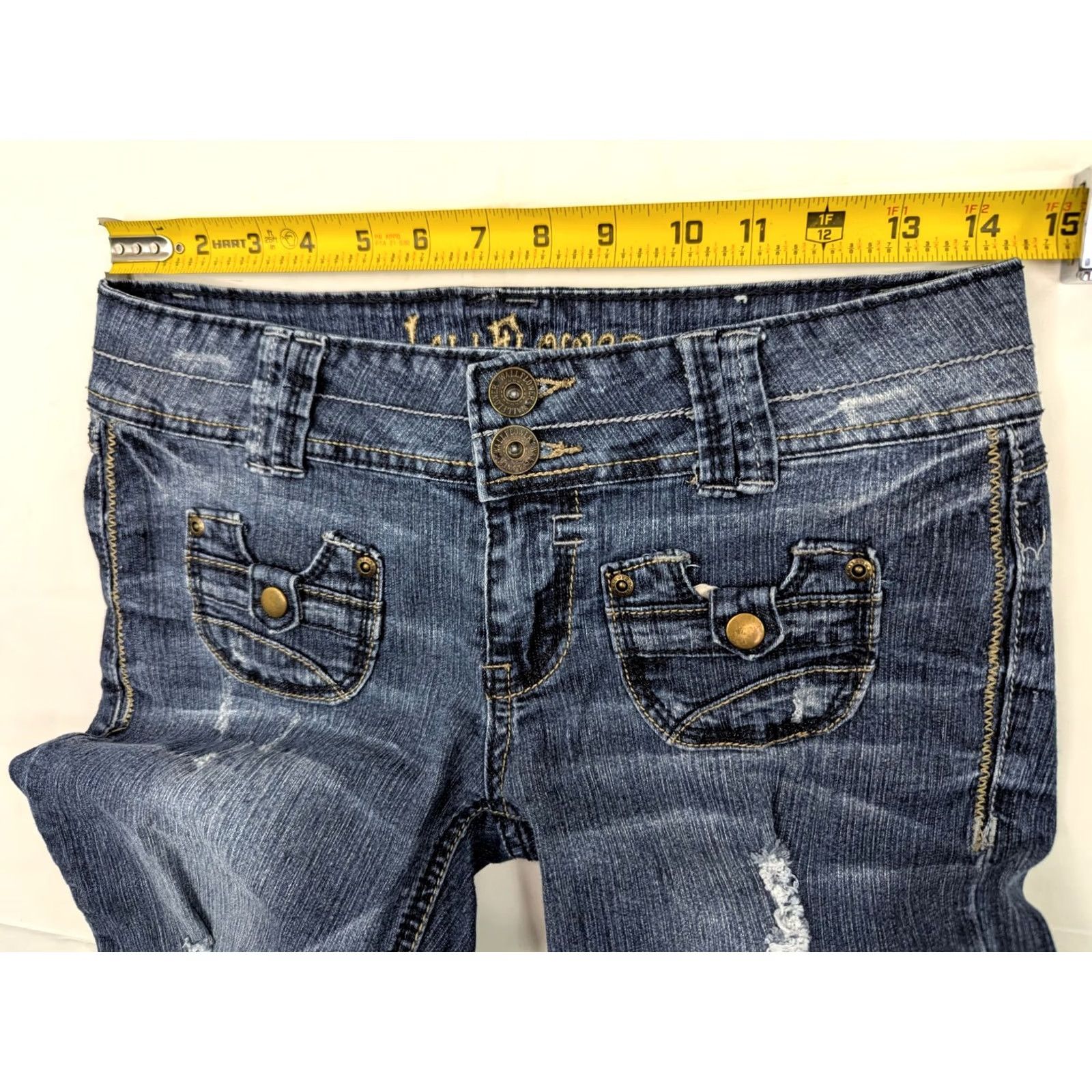 Vintage Wallflower Jeans Boots Distressed Women Junior 5 (29x32) Blue Denim 5-Pocket Size 27" / US 4 / IT 40 - 6 Thumbnail