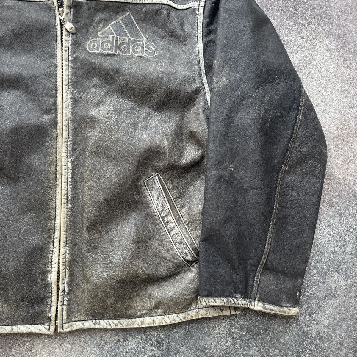 Adidas Adidas Equipment 90s Vintage Rare Real Faded Leather Jacket Size US L / EU 52-54 / 3 - 10 Thumbnail