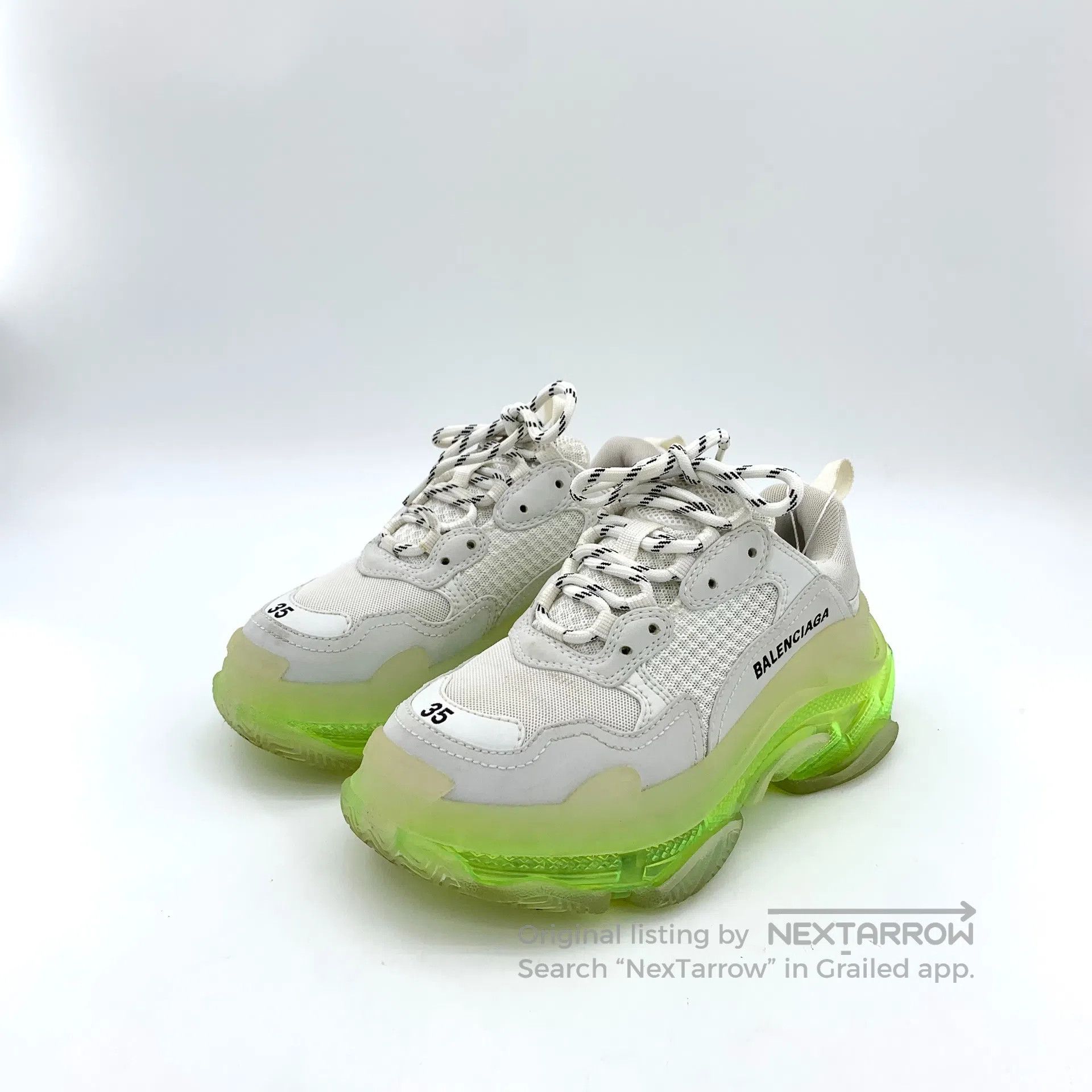 Balenciaga Balenciaga White Mesh Breathable Lace-Up Casual Flat Dad S Size US 4.5 / IT 34.5 - 1 Thumbnail
