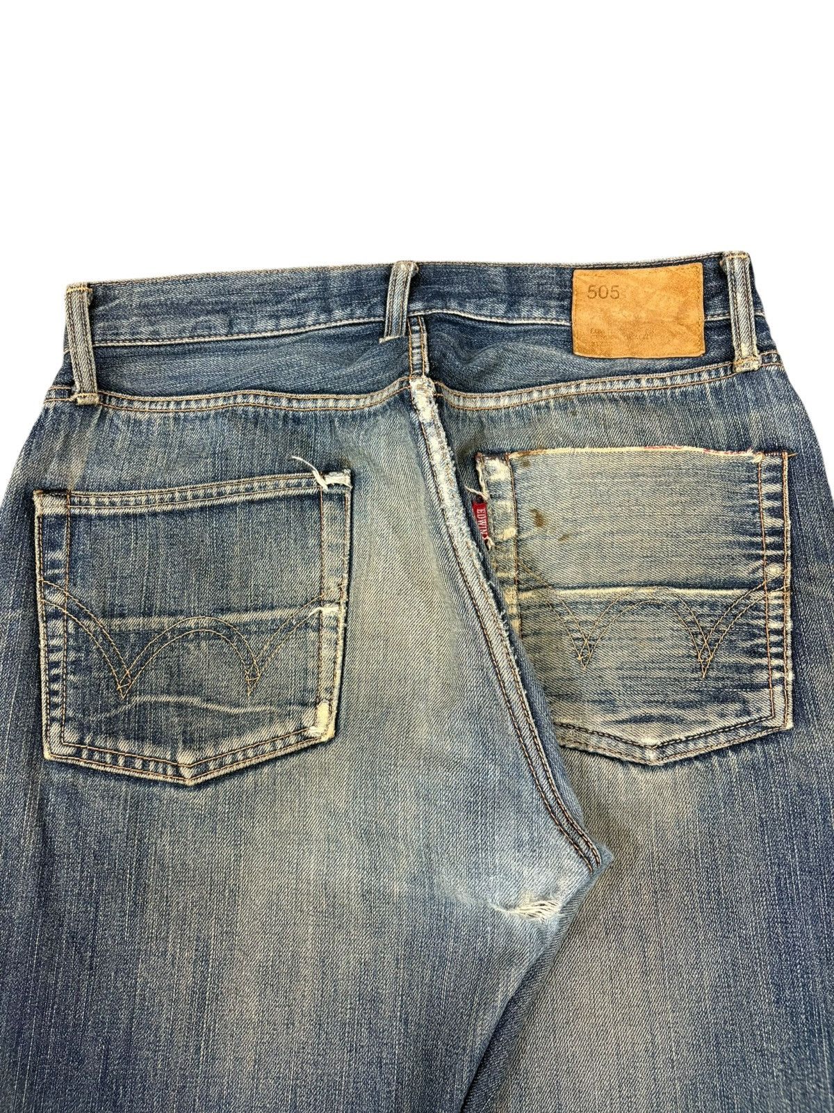 Edwin Vintage Edwin 505 Selvedge Mud Wash Loose Baggy Jeans Size US 31 - 9 Thumbnail