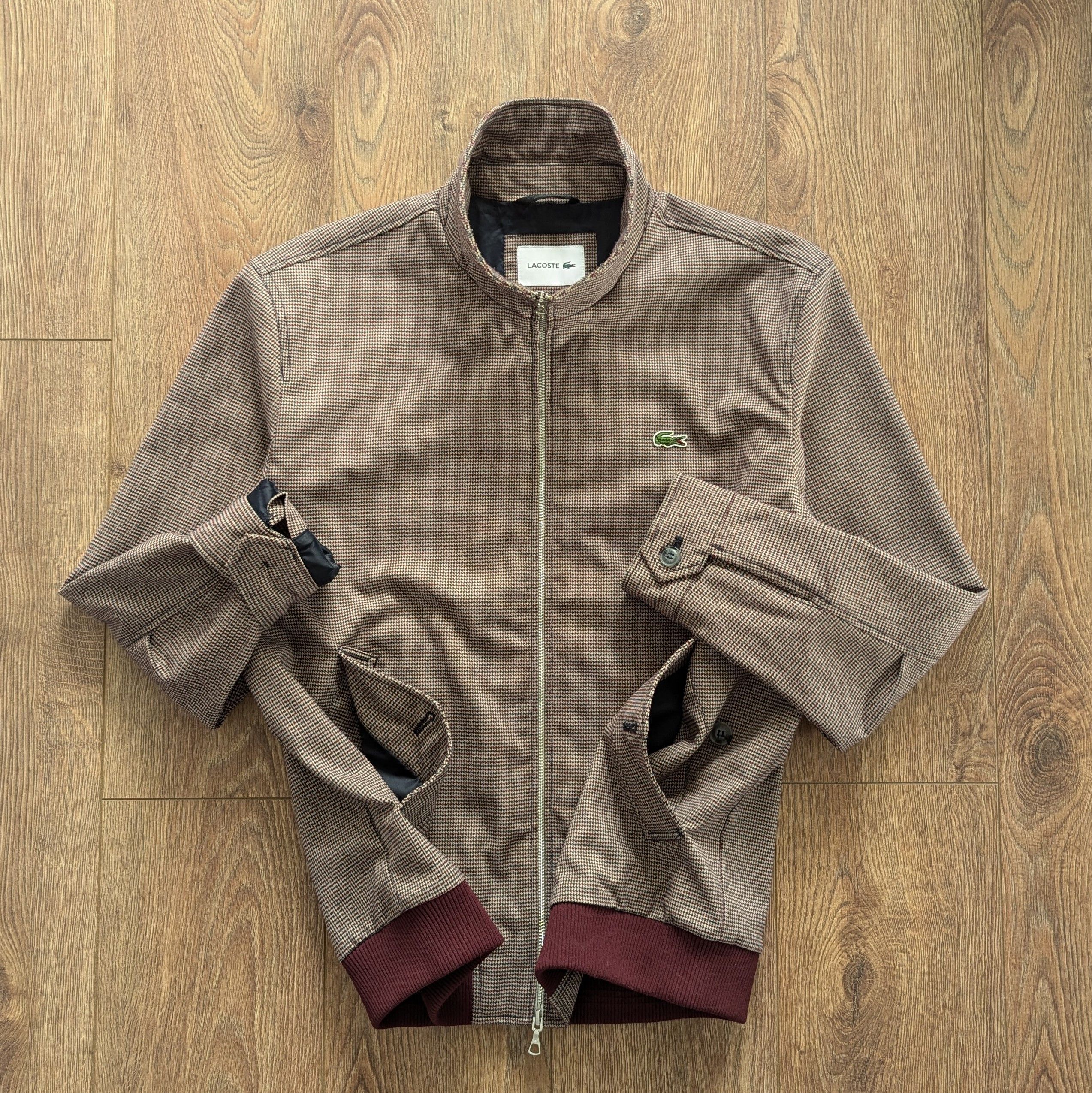 Lacoste Lacoste Houndstooth Zip Bomber Jacket Size M/L Luxury Brand Size US M / EU 48-50 / 2 - 10 Thumbnail