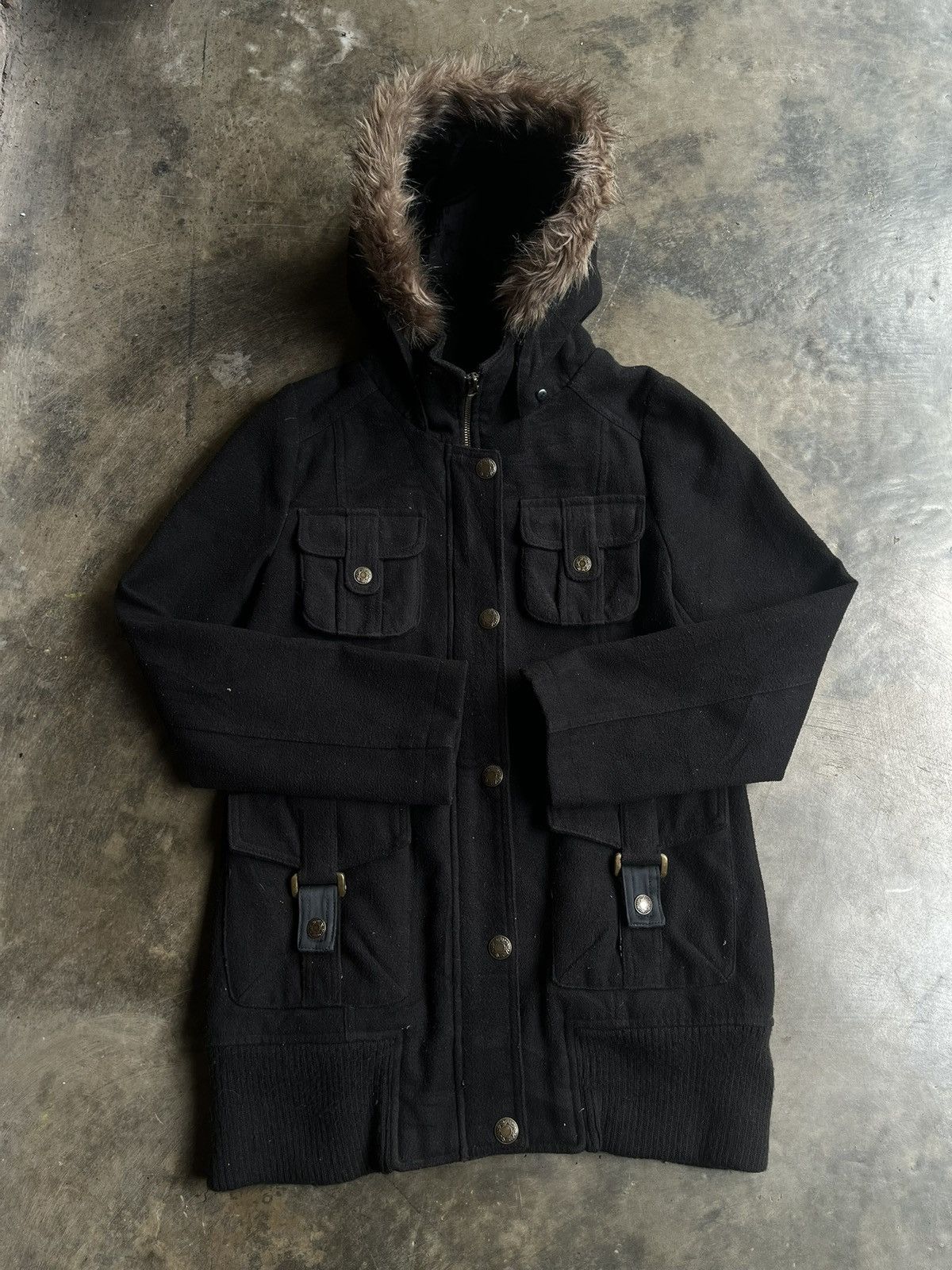 14th Addiction JAPANESE 2000’s GSEVENTEEN FUR JACKET PARKA GOTHIC PUNK VKEI Size US M / EU 48-50 / 2 - 4 Thumbnail