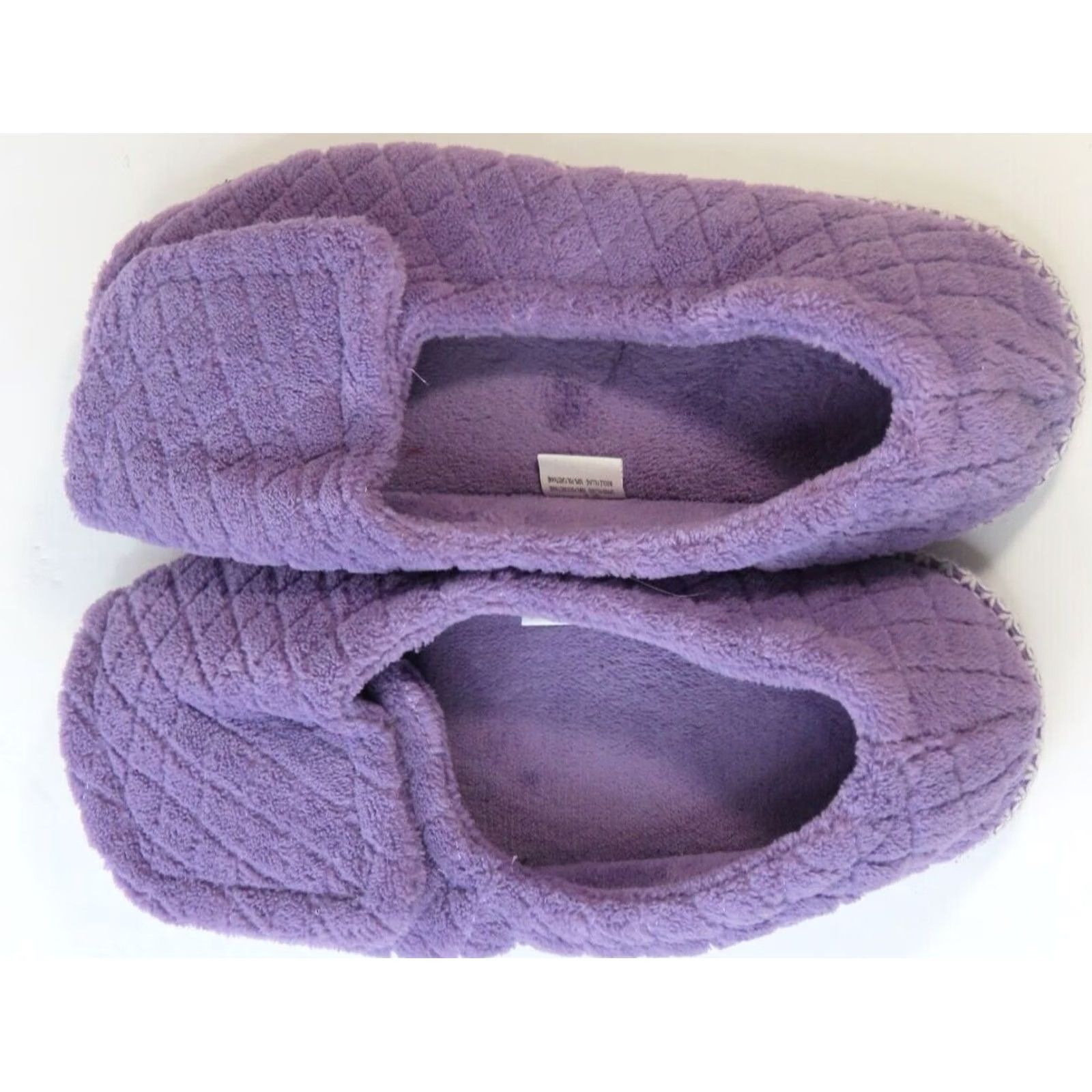 Vintage Muk Luks Marylou Slipper Womens XL 11-12 Purple Chenille Slip On Slide Slippers Casual Womens Size US 11 / IT 41 - 4 Thumbnail