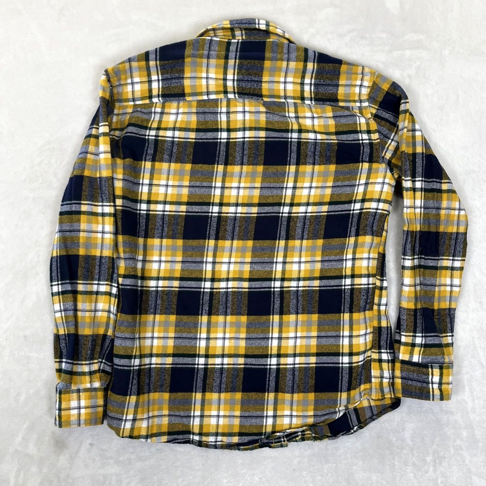 Vintage G-Star RAW Shirt Mens Large Yellow Plaid Flannel Long Sleeve Button Front Slim Size US L / EU 52-54 / 3 - 6 Thumbnail