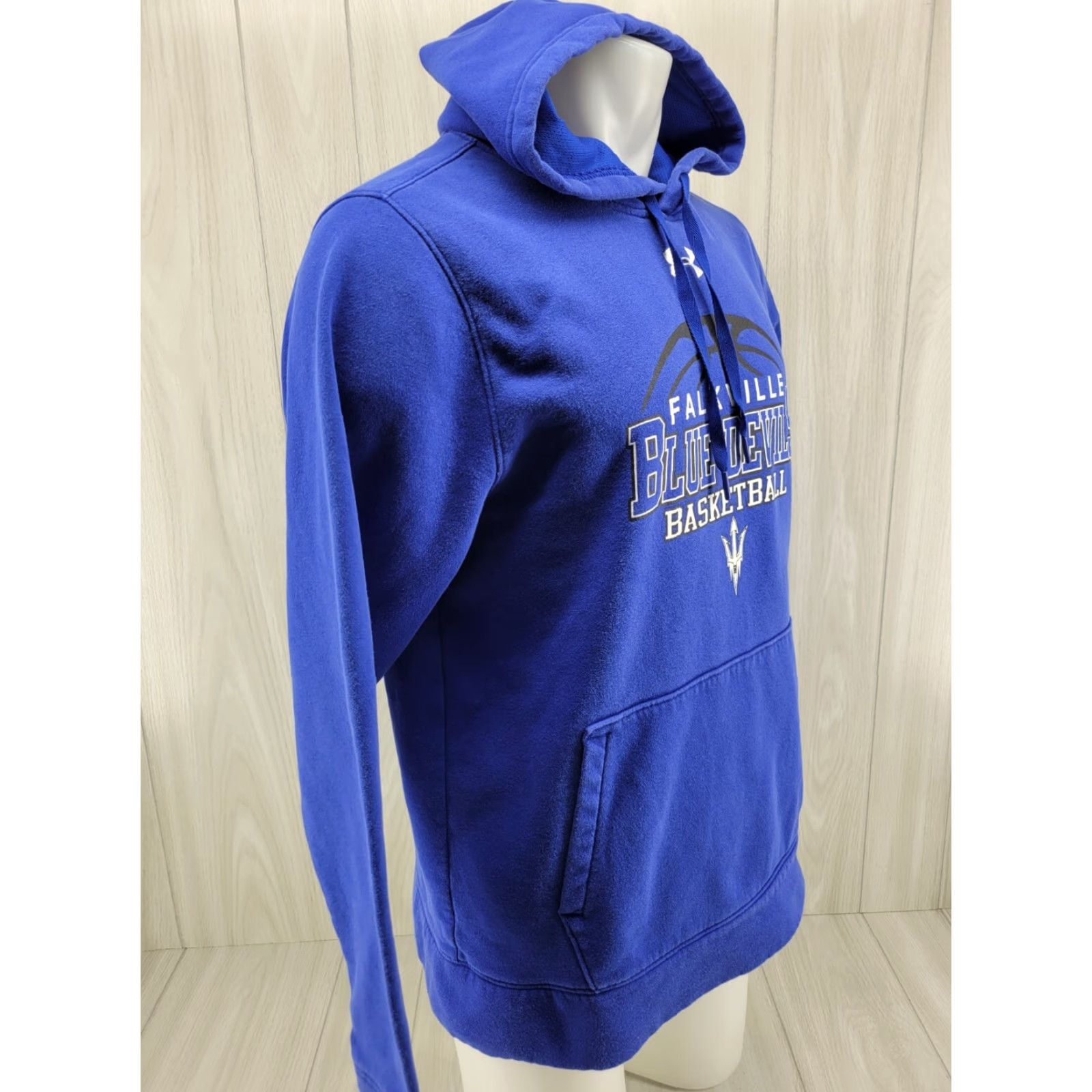 Under Armour Under Armour Men's Blue Hoodie Falkville Basketball Blue Devils Alabama Med Blue Pullover Hoodie 28.5" Down Back Mens Size US M / EU 48-50 / 2 - 7 Thumbnail