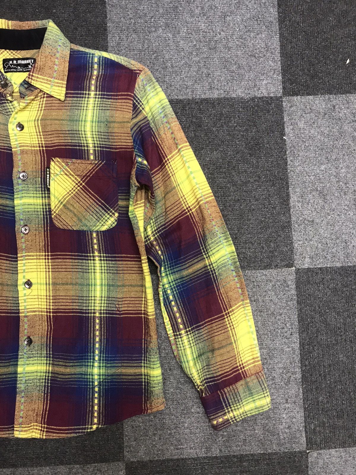 Blue Blue Japan 💥ART💥HR MARKET Colourful Plaid Flannel Shirt Size US XS / EU 42 / 0 - 2 Thumbnail