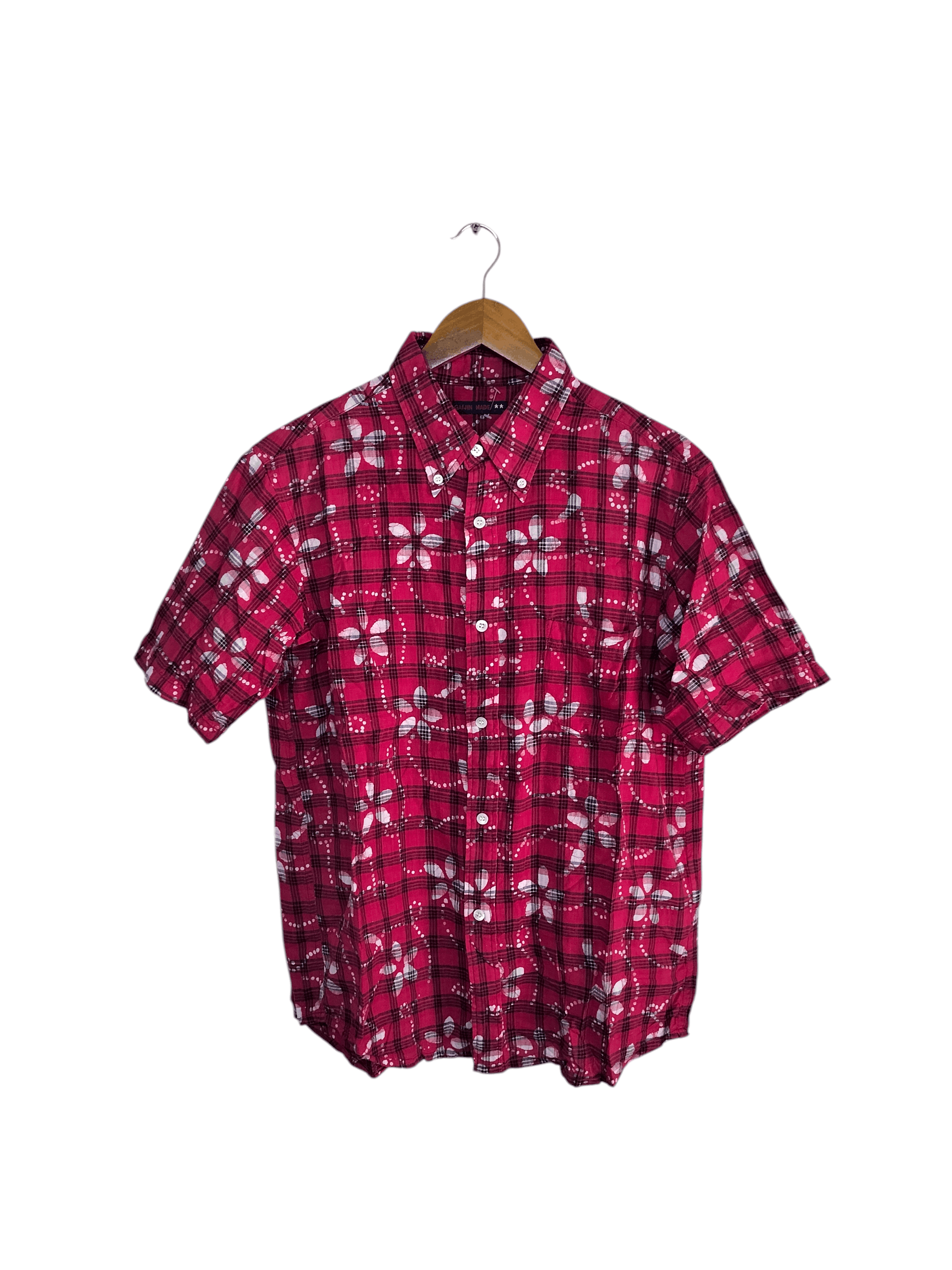 Blue Blue Japan Gaijin made floral plaid Okinawa shirt Size US M / EU 48-50 / 2 - 1 Thumbnail
