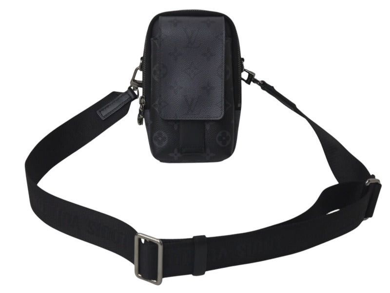 Louis Vuitton Shoulder Bag Double Phone Pouch in Black, Men's