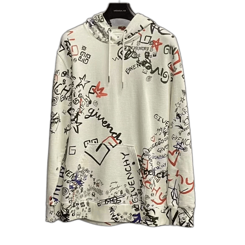 Givenchy Givenchy Givenchy Beige Graffiti Logo Hoodie -2507 Size US M / EU 48-50 / 2 - 1 Thumbnail
