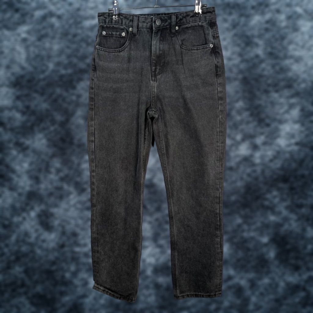 Vintage Motel Denim Womens 30 Black High-Waisted Straight-Leg Jeans 100% Cotton Size 30" / US 8 / IT 44 - 1 Thumbnail