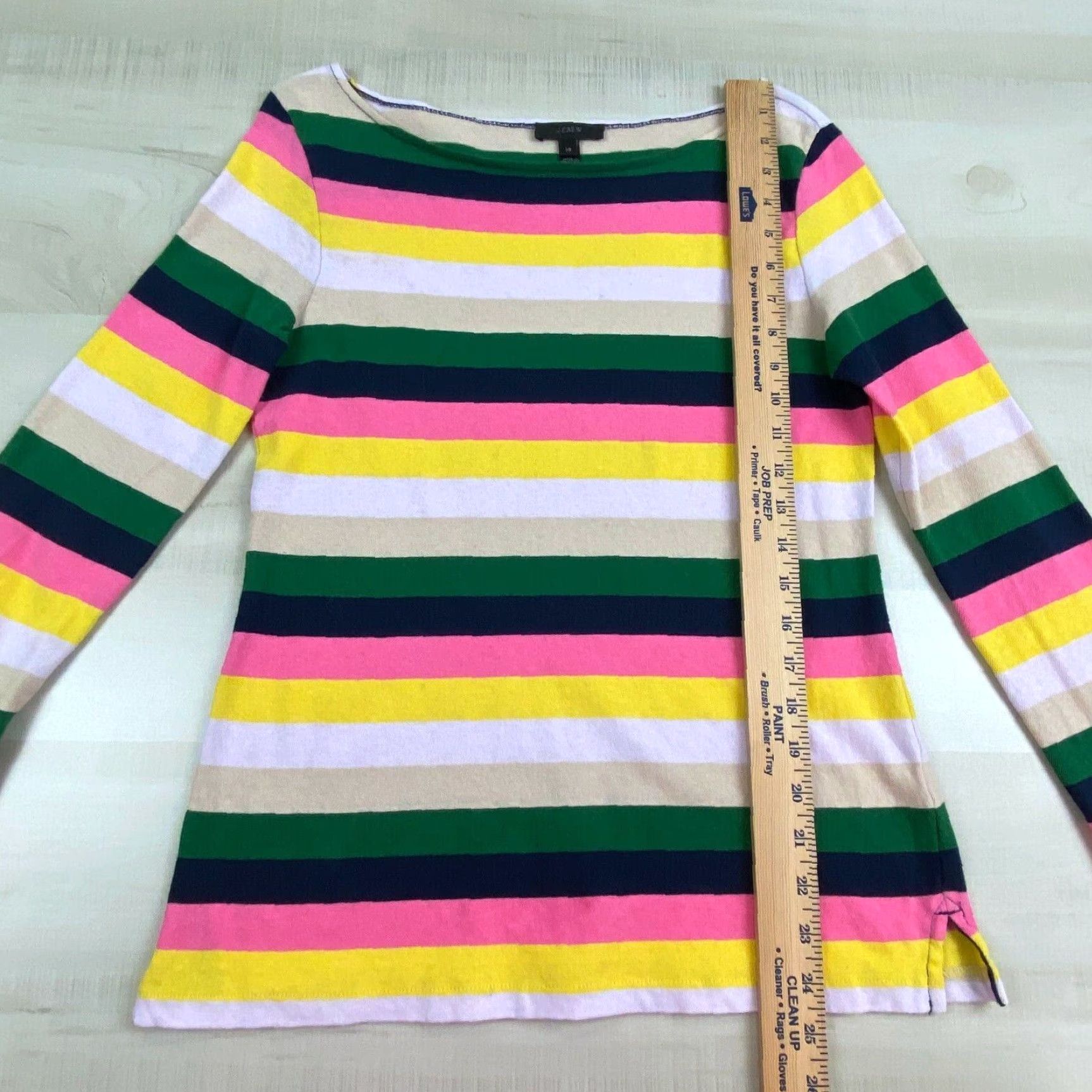 J.Crew J.Crew Womens Striped Boatneck Sweater XS Multicolor 100% Cotton Soft Ladies Size XS / US 0-2 / IT 36-38 - 7 Thumbnail