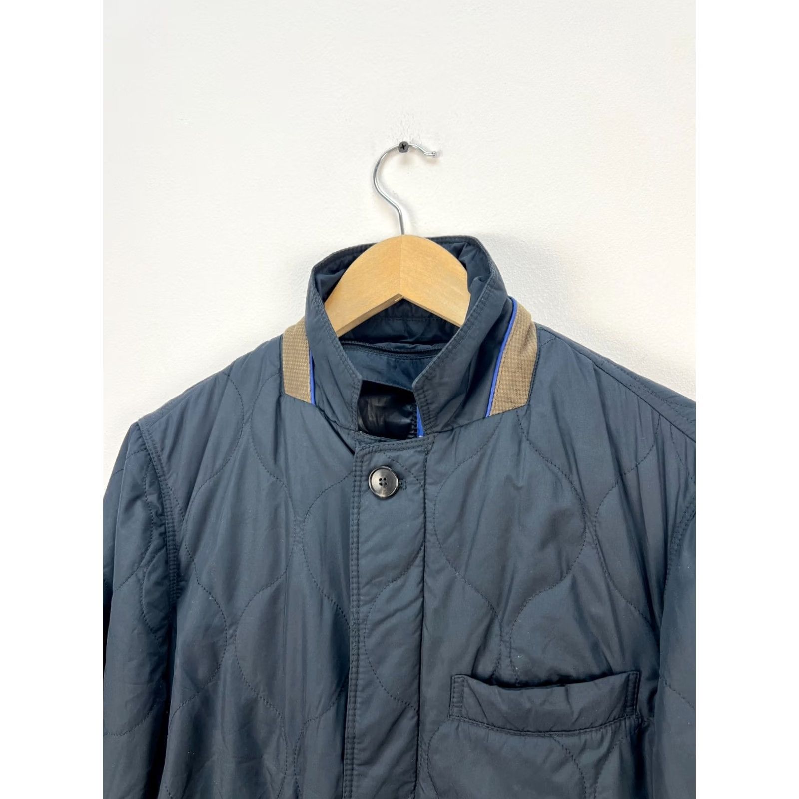 Massimo Dutti Massimo Dutti Jacket Quilted Lightweight Navy Blue S Mens Fall Spring San-Front Zip Button Front Regular Size US S / EU 44-46 / 1 - 4 Thumbnail