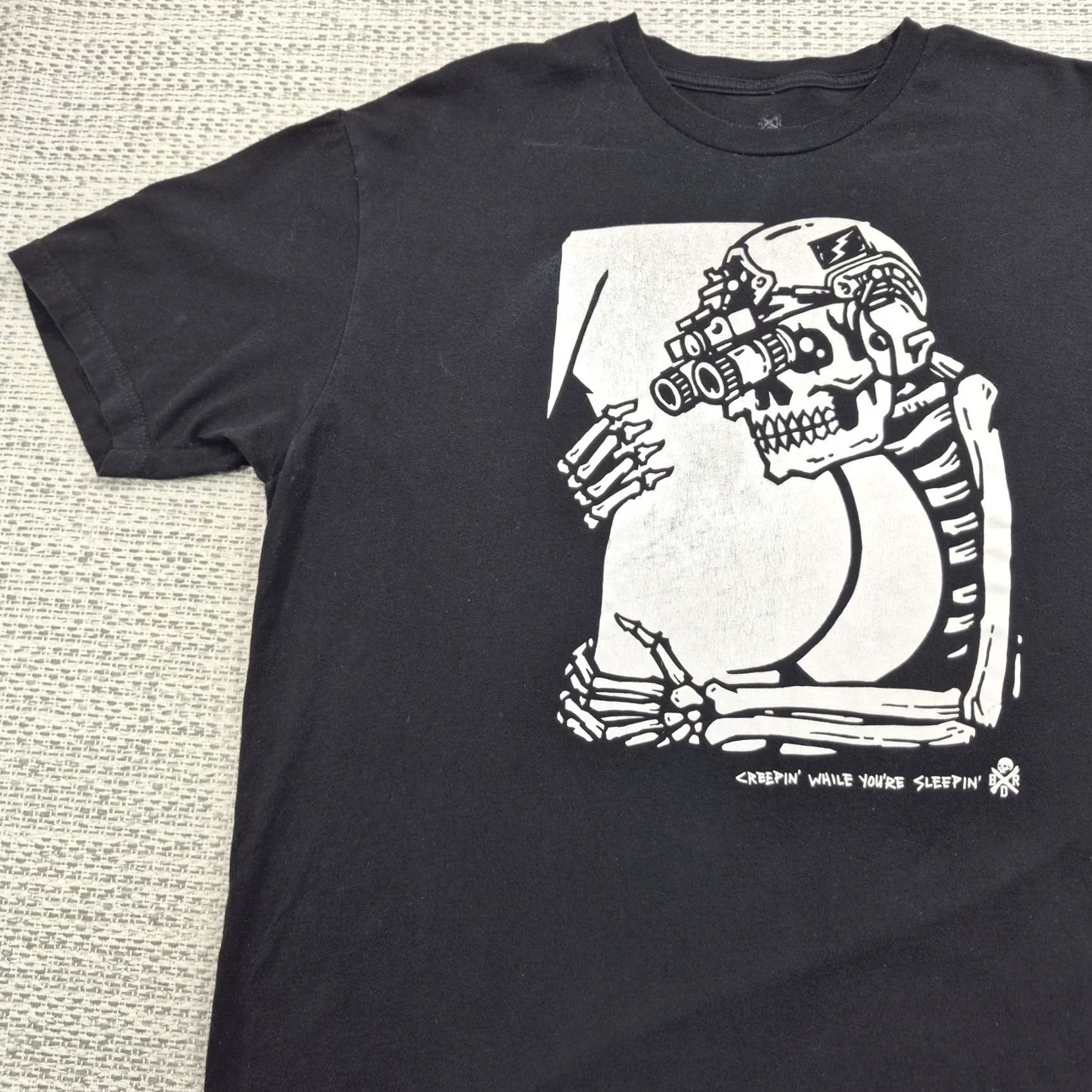 Vintage BLK-RFL-DIV Shirt Mens XL Black Skeleton Night Vision Graphic Tee Creepin Size US XL / EU 56 / 4 - 3 Thumbnail