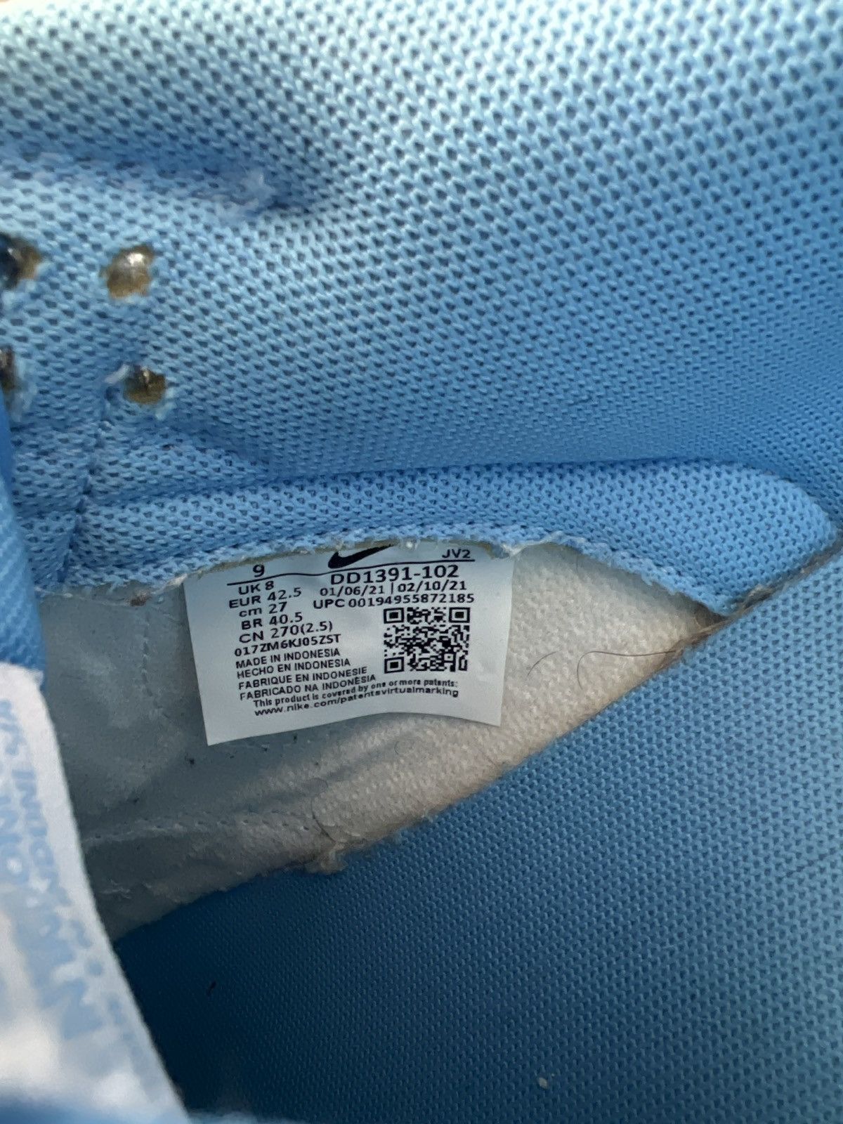Nike Nike Dunk Low UNC Size US 9 / EU 42 - 3 Thumbnail