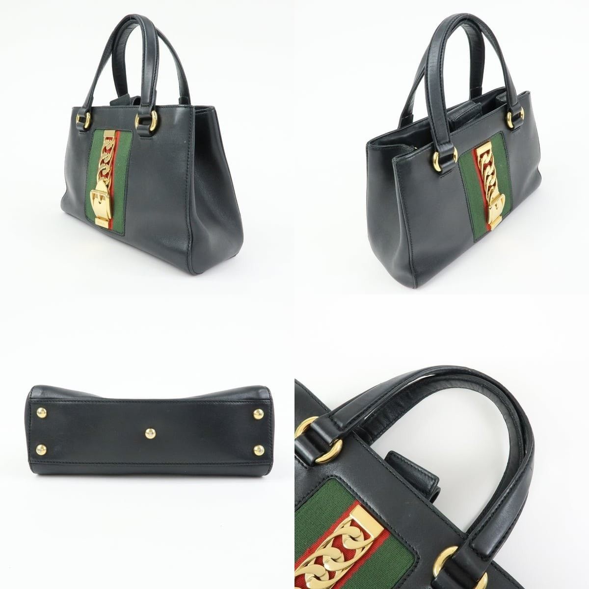 Gucci Gucci Sylvie Top Handle Bag Calfskin Black Size ONE SIZE - 3 Thumbnail