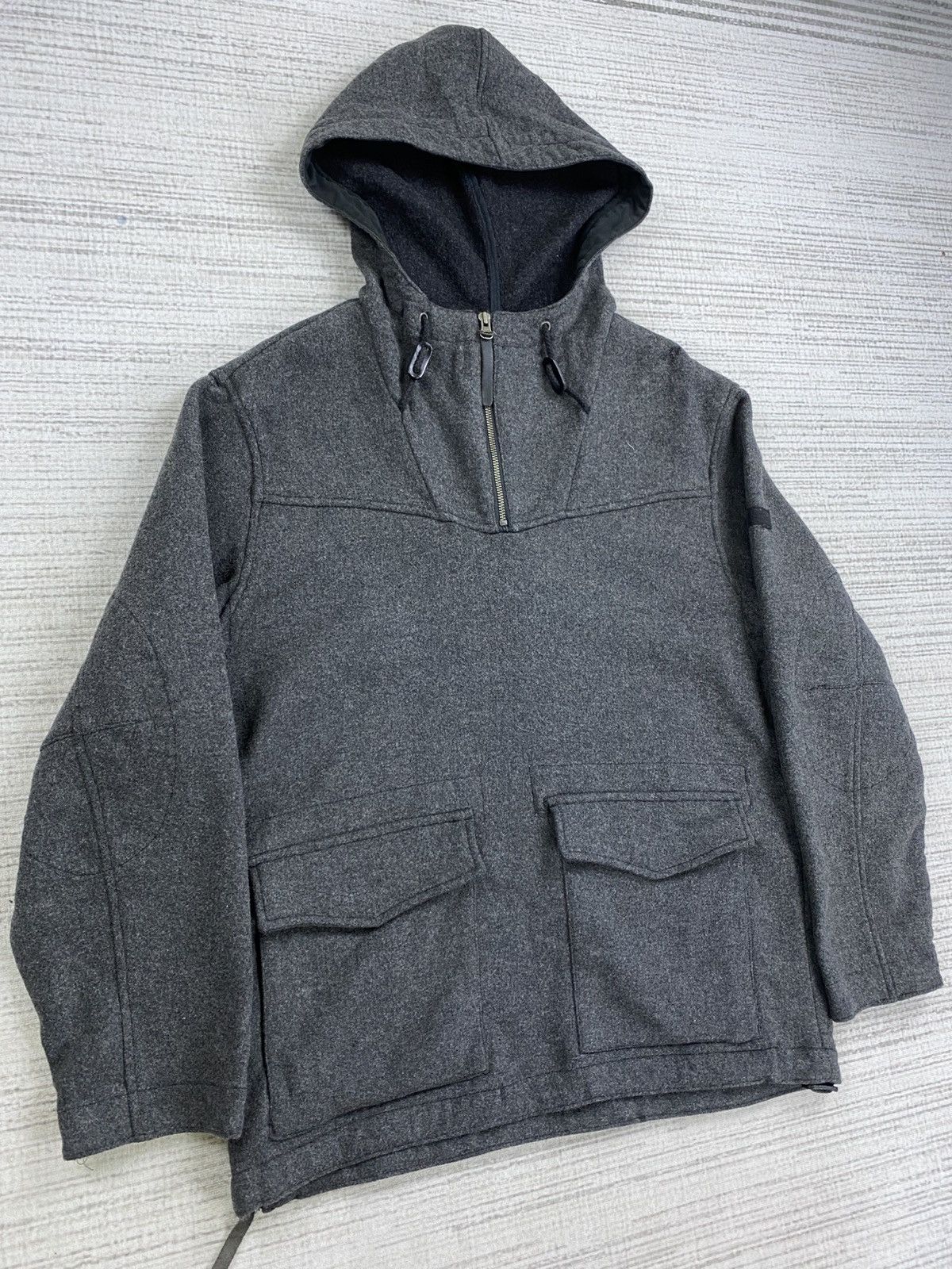 Gap × Japanese Brand × Vintage Vtg GAP Pullover Anorak Double Pocket Wool Hoodie Jacket Size US M / EU 48-50 / 2 - 3 Thumbnail