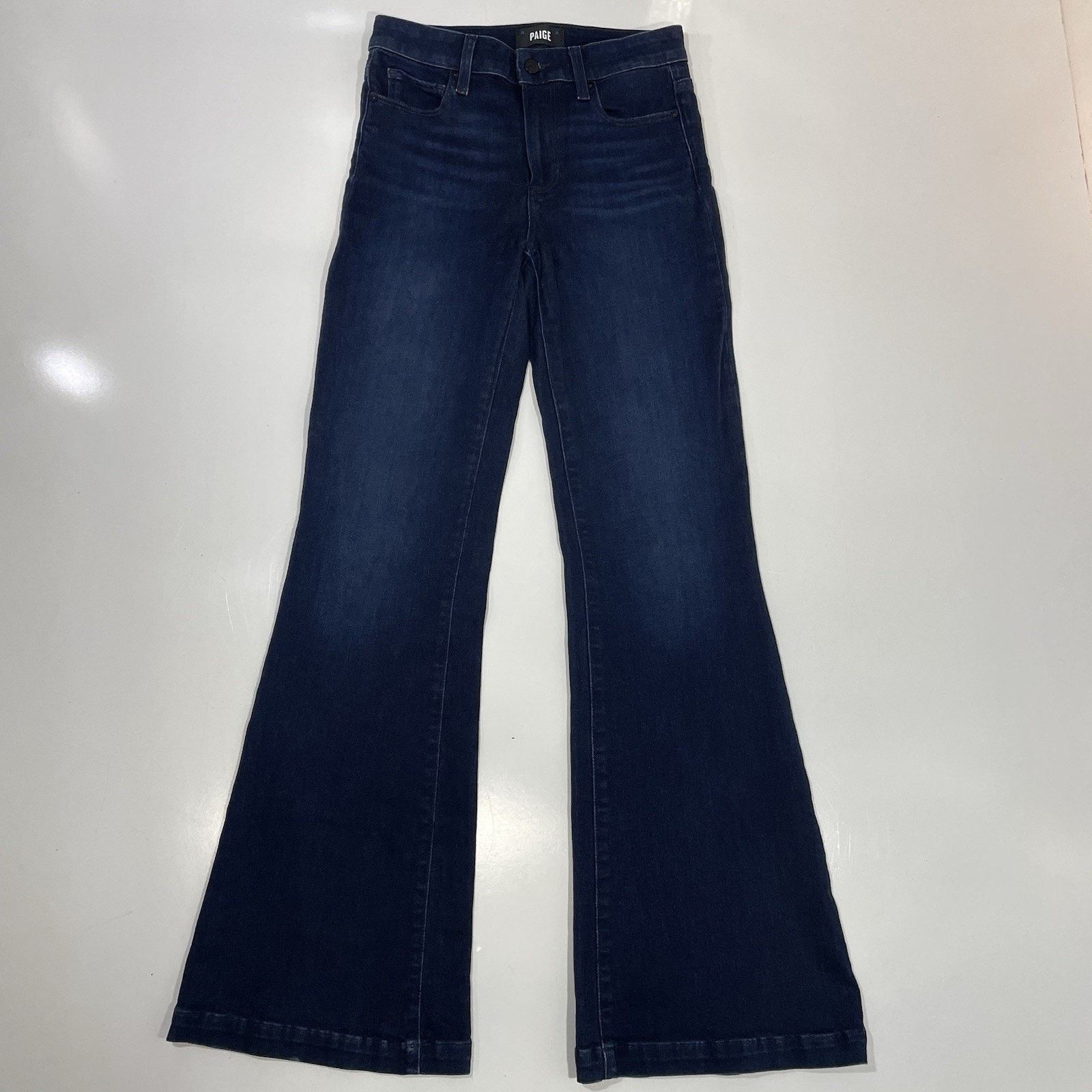 Paige Paige Jeans Women’s 26 Blue Flared GENEVIEVE Dark Wash Denim Size 26" / US 2 / IT 38 - 1 Thumbnail