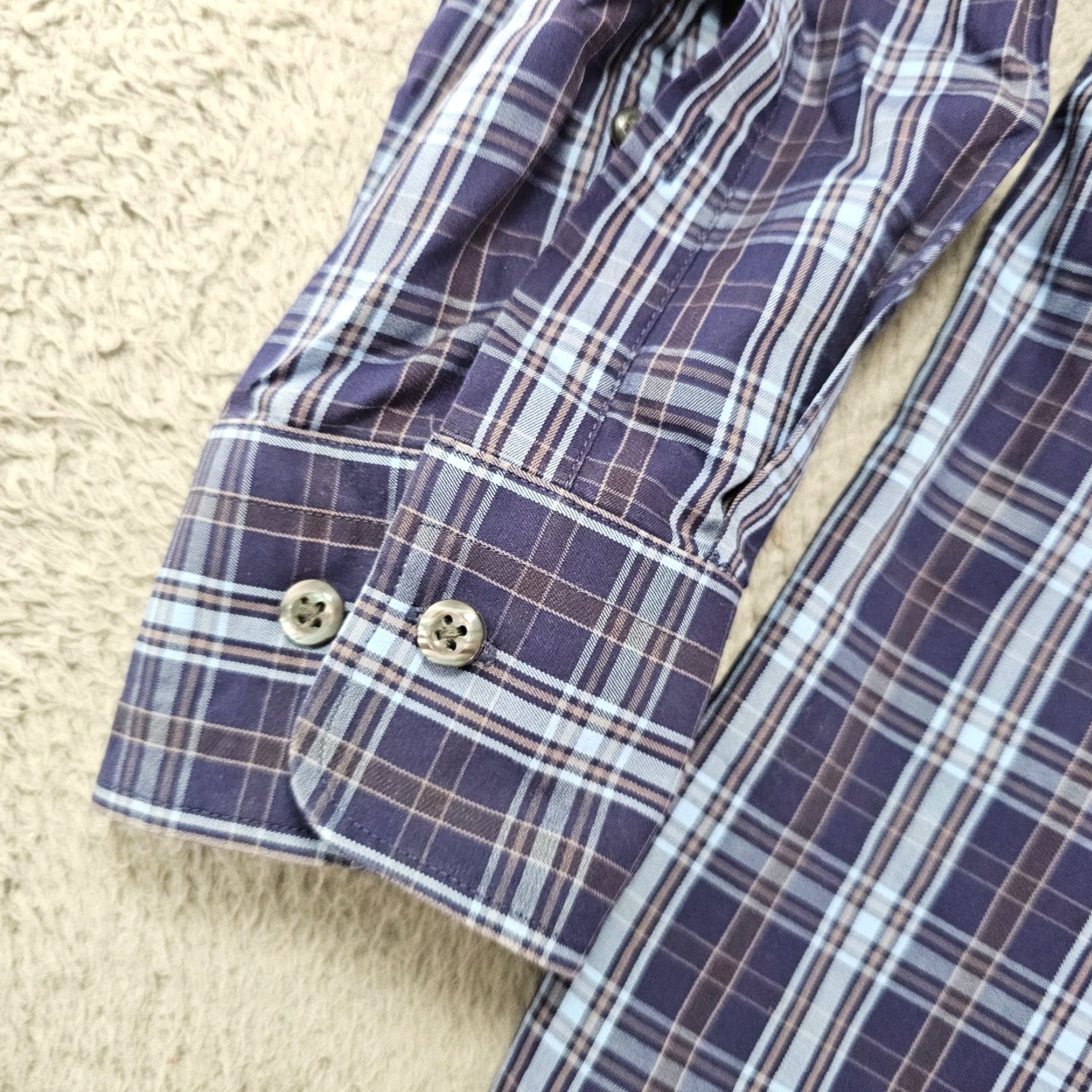 Peter Millar Peter Millar Shirt Mens Large Navy Check Button Down 100% Cotton Long Sleeve Size US L / EU 52-54 / 3 - 5 Thumbnail