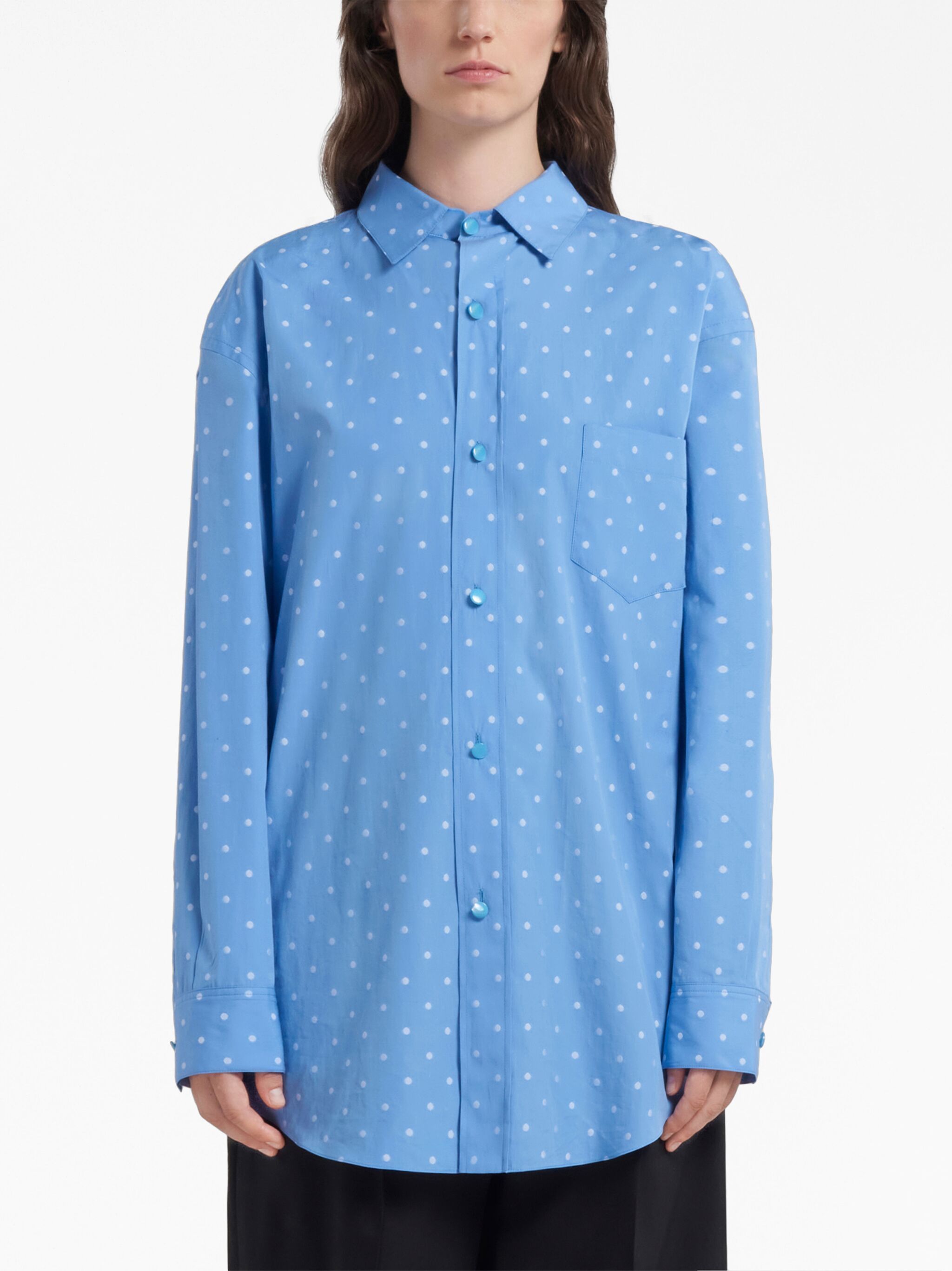 Marni o1w1db10125 Shirt in Blue Size XL / US 12-14 / IT 48-50 - 2 Thumbnail