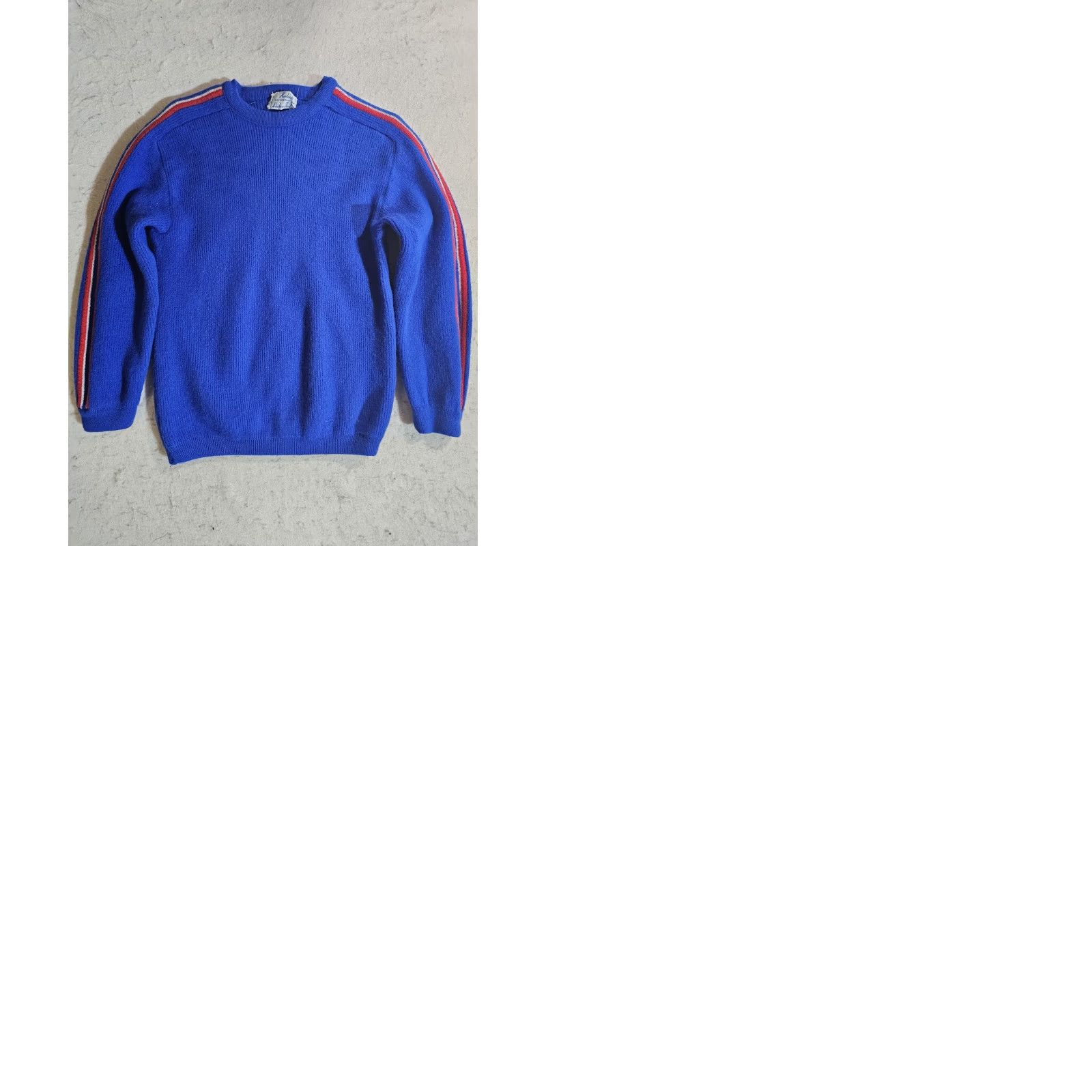 Vintage VINTAGE Herbach Sweater Mens Sz Sm Crewneck 100% Wool Striped Blue Red - See Pics Size US S / EU 44-46 / 1 - 9 Thumbnail