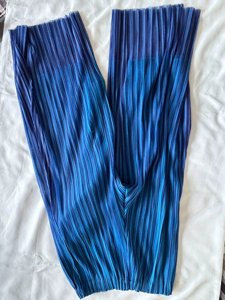 Issey Miyake Issey Miyake size:1 Blue double-layered tulle trousers Size 22" - 2 Thumbnail