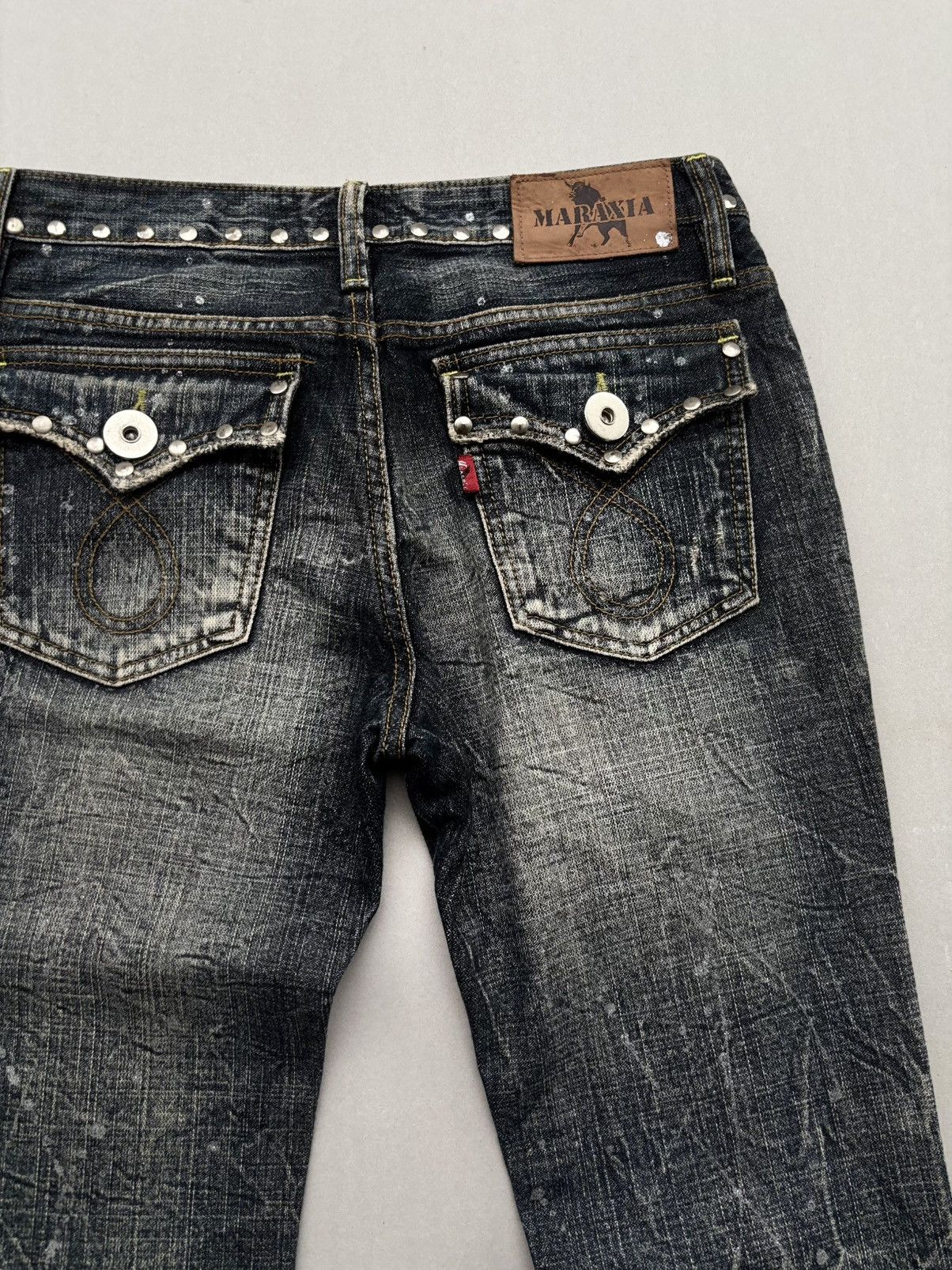 Japanese Brand Maraxia distressed flare jeans Size US 27 - 7 Thumbnail