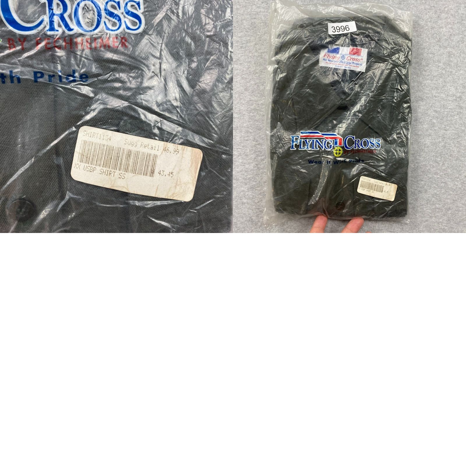 Vintage Flying Cross Shirt USBP Deluxe Uniform Adult 2XL Green USA Made NWT Mens Size US XXL / EU 58 / 5 - 9 Thumbnail
