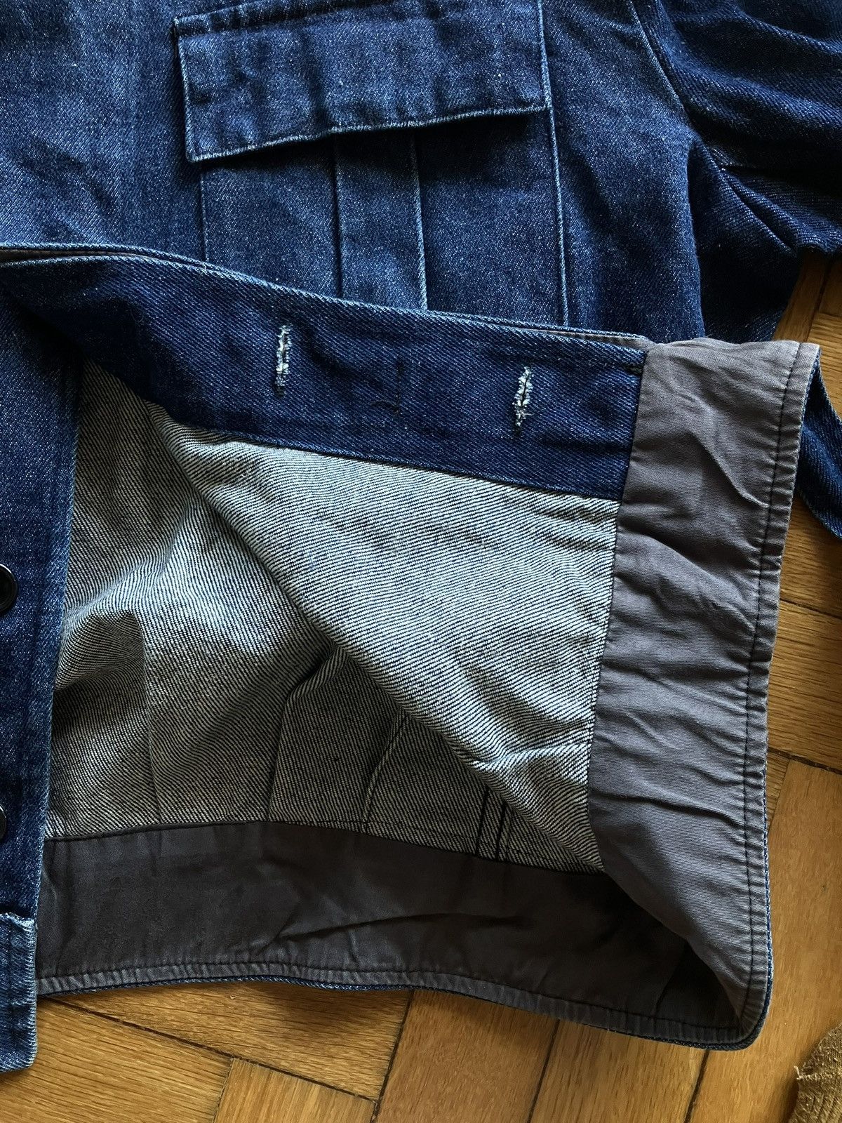 Vintage 1970s Italian navy denim workwear jackeg Size US XL / EU 56 / 4 - 5 Thumbnail