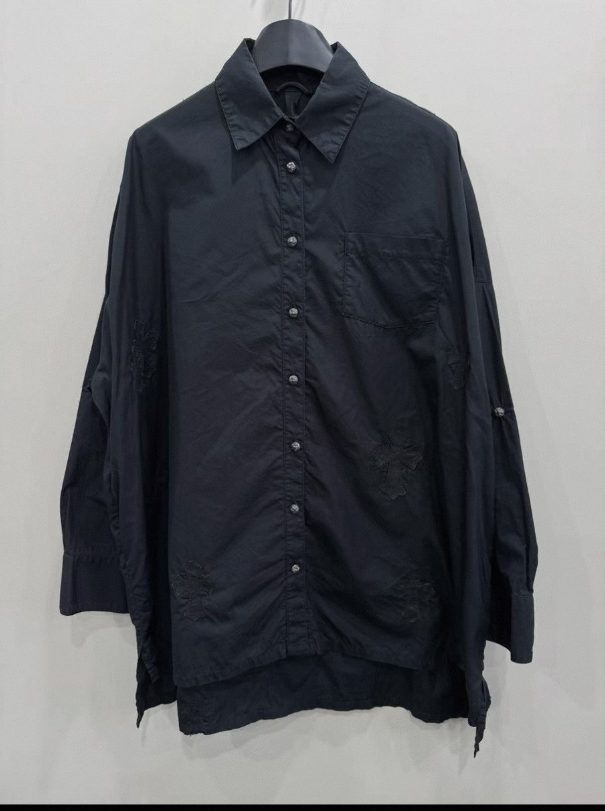 Chrome Hearts Chrome Hearts Full Cross Leather Patch Batwing Sleeve Shirt Size US S / EU 44-46 / 1 - 1 Thumbnail