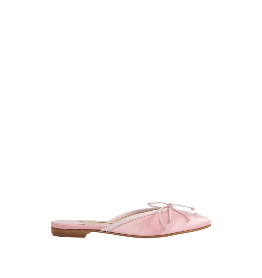 Manolo Blahnik o1h1sh11225 Satin Ballerina Mule in Pink Size US 7.5 / IT 37.5 - 1 Thumbnail