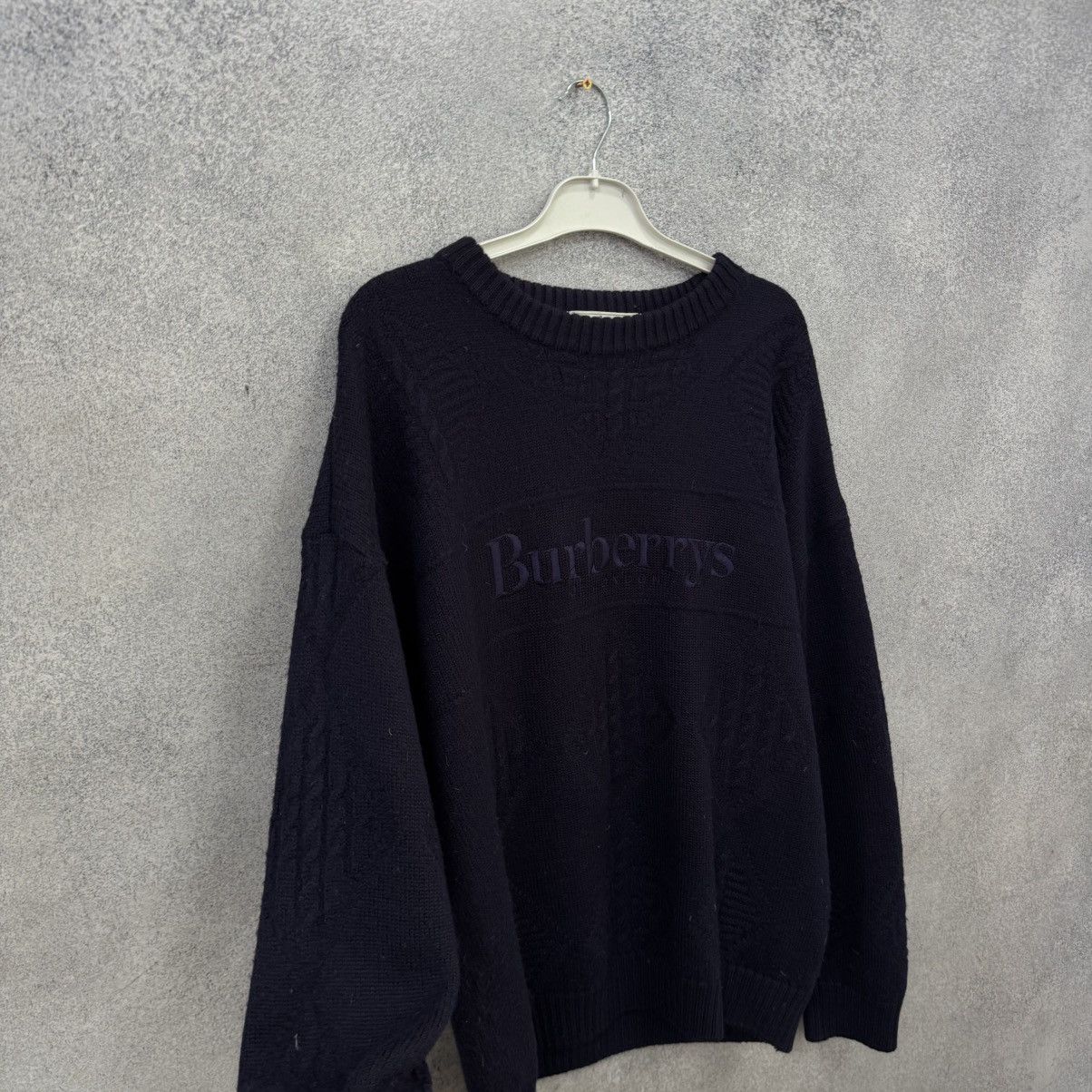 Burberry Vintage Burberrys of london Sweater Big Logo Wool Size US XL / EU 56 / 4 - 4 Thumbnail