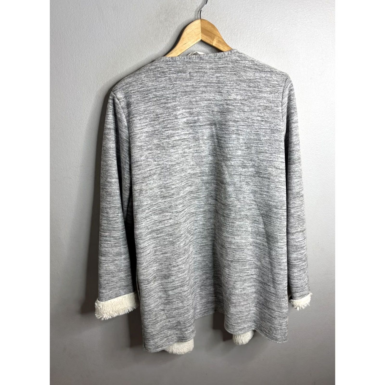 Ugg UGG Coatigan Jacket Women Medium Gray Fleece Open Front Sherpa Lined Cardigan Size M / US 6-8 / IT 42-44 - 4 Thumbnail
