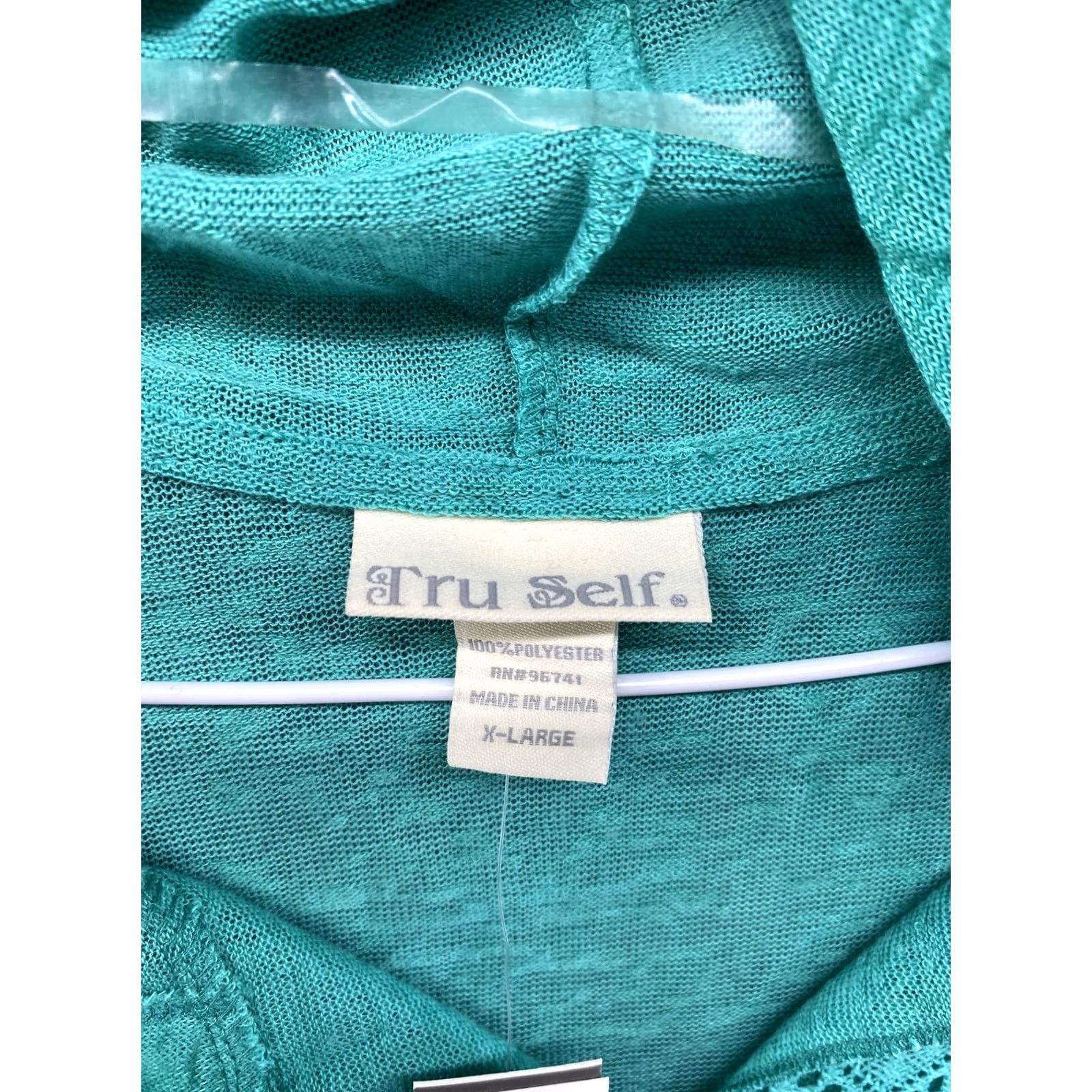 Vintage Tru Self Women’s V Neck Hoodie Sweatshirt XL Green Pullover Activewear Size XL / US 12-14 / IT 48-50 - 2 Thumbnail