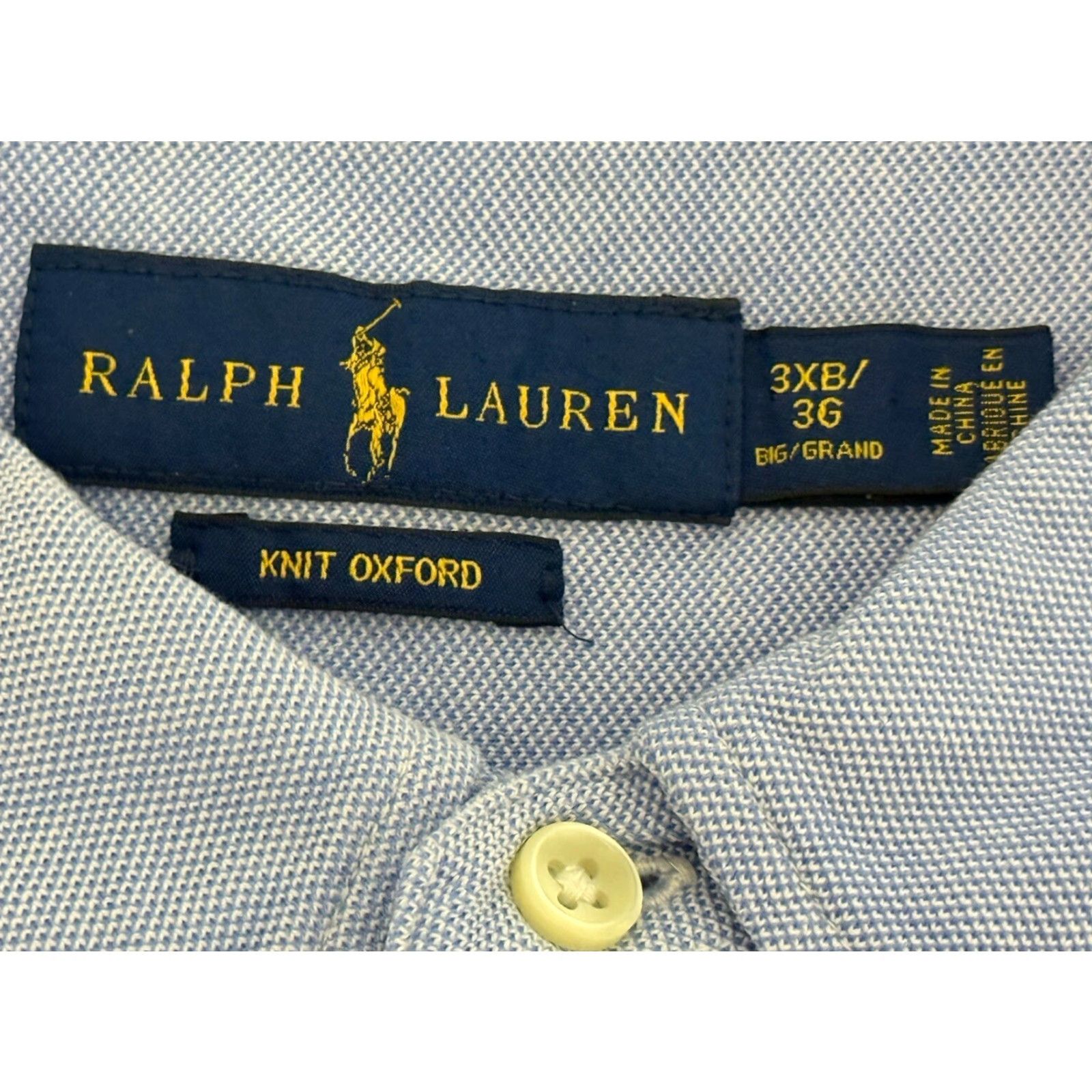 Polo Ralph Lauren Ralph Lauren Polo Shirt Mens 3XB Blue Button Down Knit Oxford Cotton Size US XXL / EU 58 / 5 - 5 Thumbnail