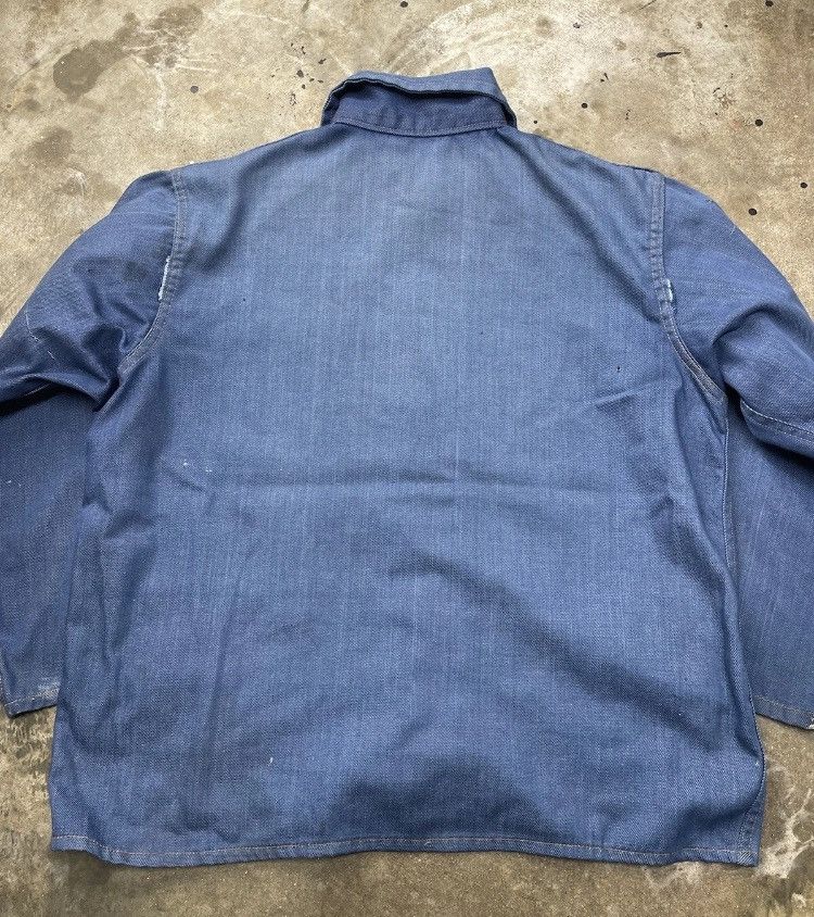 Vintage 50’s prison issue blue denim chore coat jacket amazing fade Size US XL / EU 56 / 4 - 4 Thumbnail