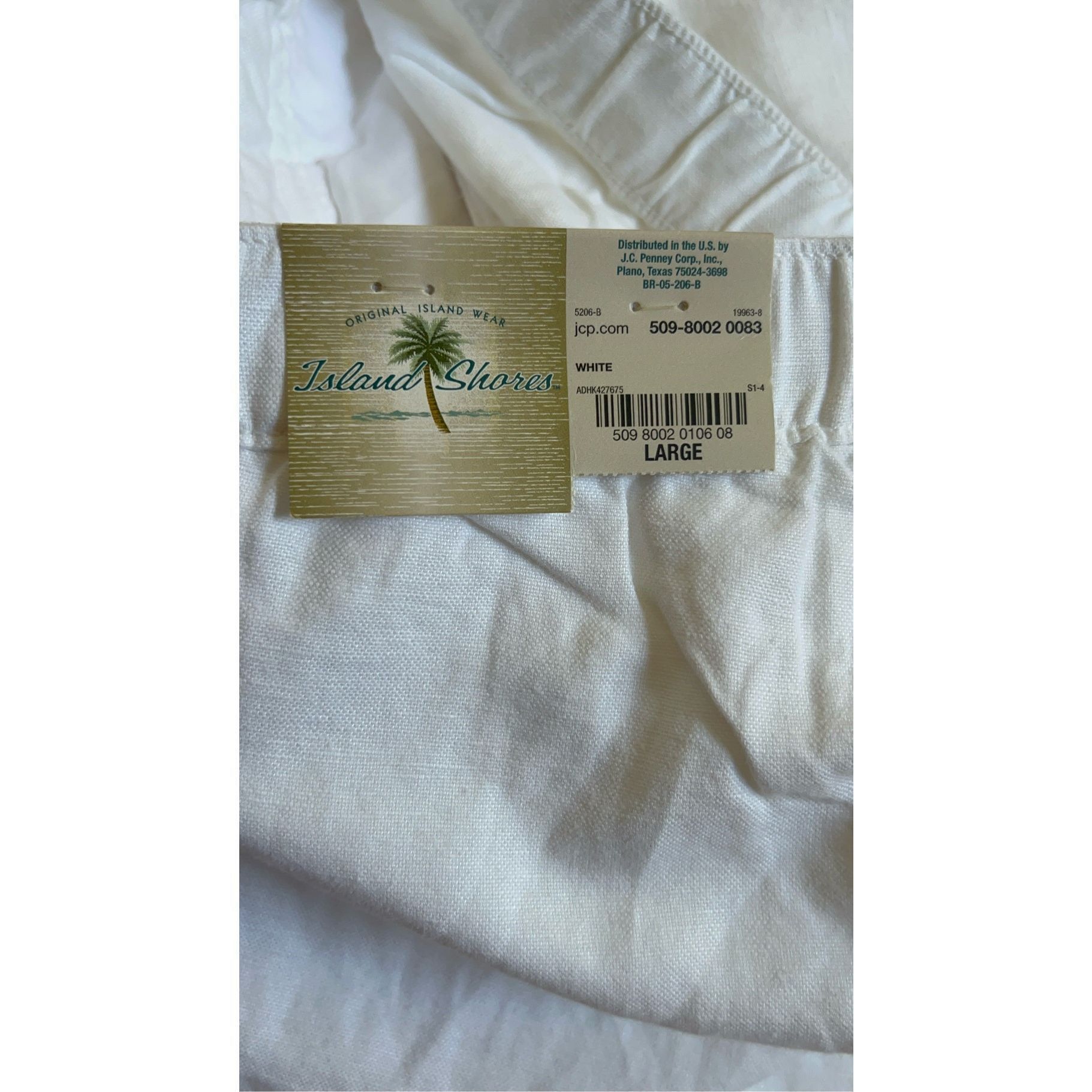 Island Shores Men's Island Shores White Linen Pants Large Size US 34 / EU 50 - 9 Thumbnail