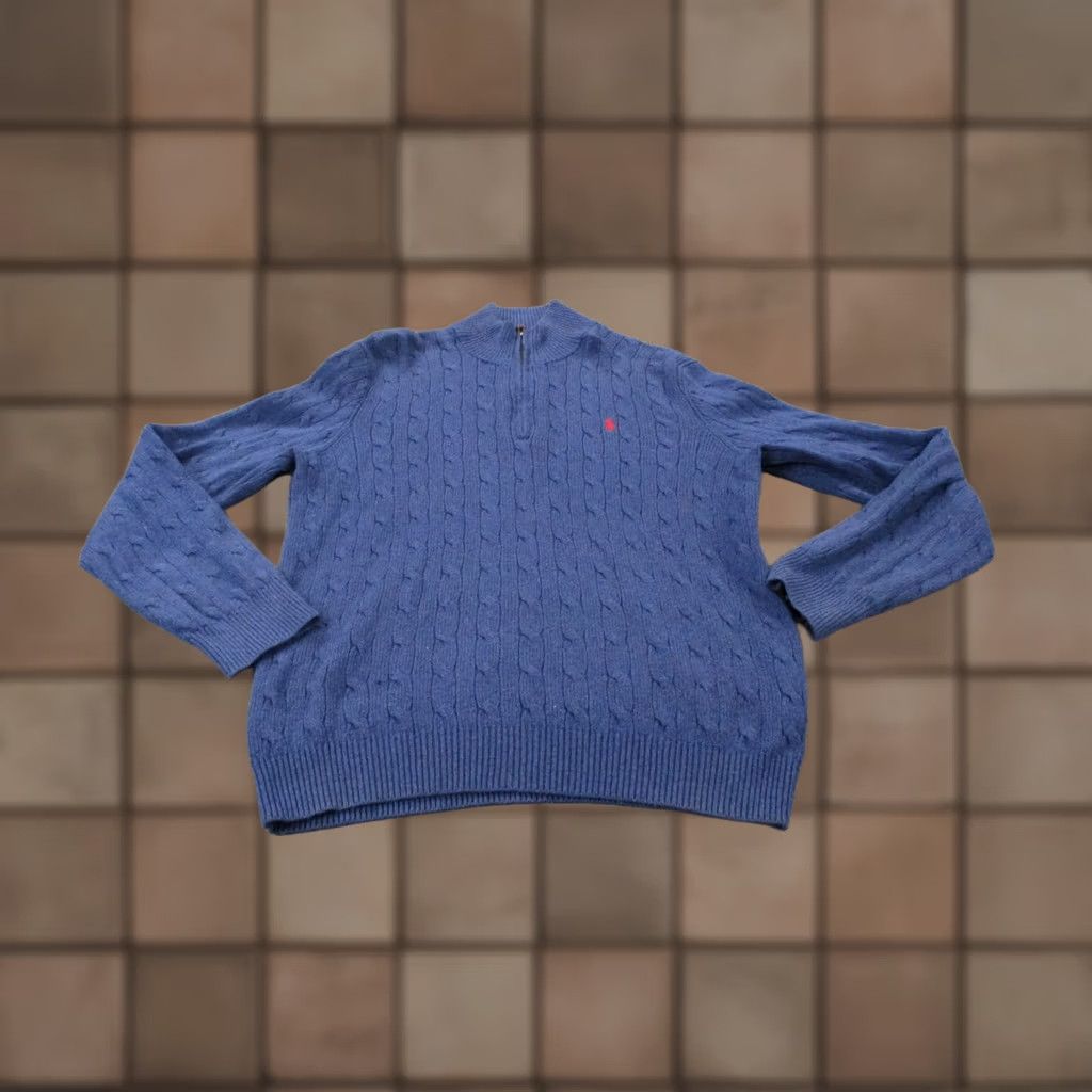 Polo Ralph Lauren VINTAGE Polo Ralph Lauren Sweater Mens L Blue Silk Golf Navy Pullover Preppy Jacket Size US L / EU 52-54 / 3 - 1 Thumbnail