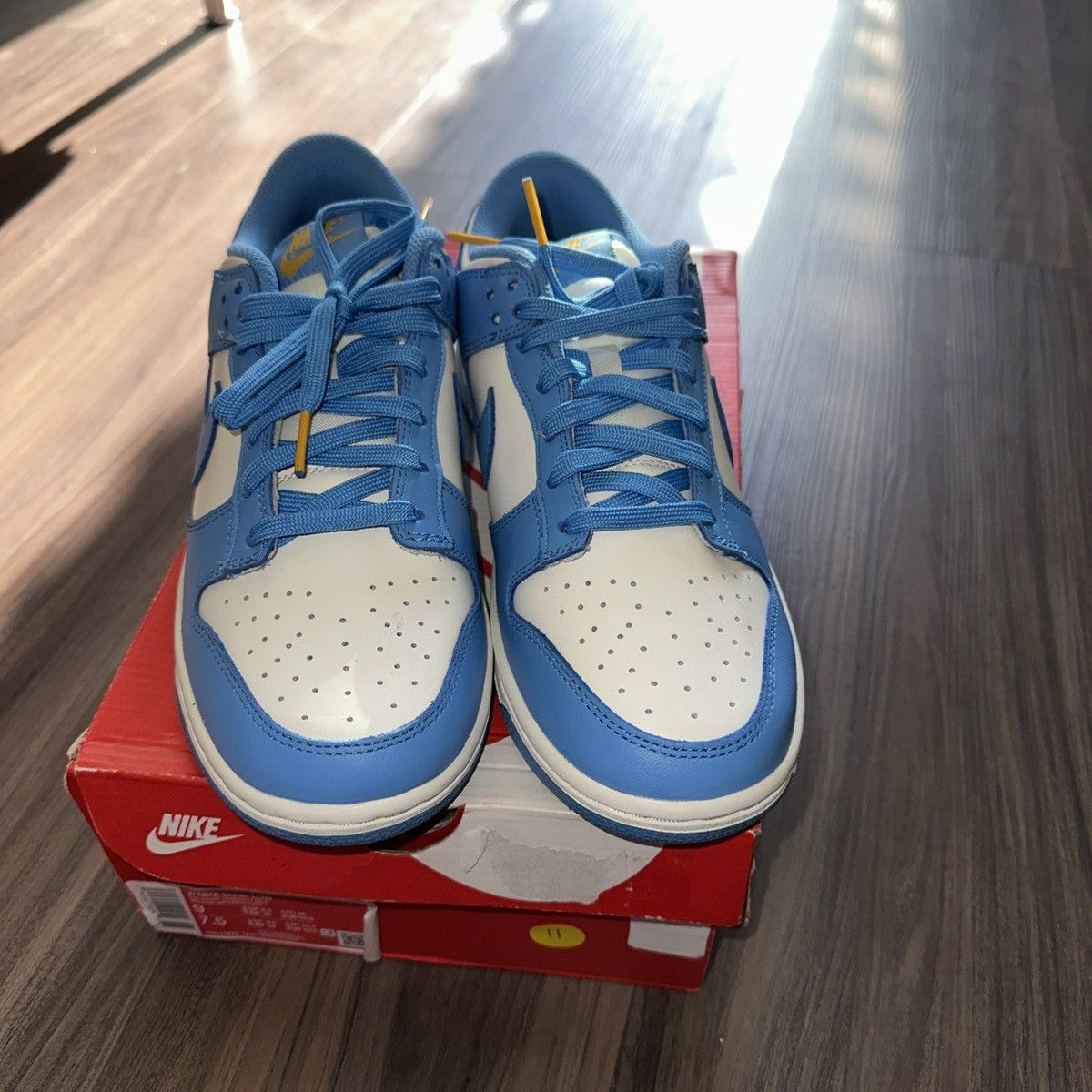 Nike Dunk Low Sail/Coast-University Gold - Tried On -9W/7.5M