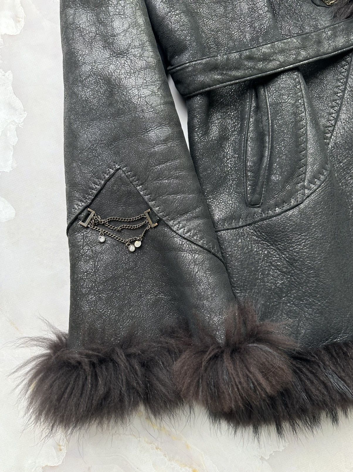 Japanese Brand Vintage Sheepskin Coat (E1) Size L / US 10 / IT 46 - 6 Thumbnail
