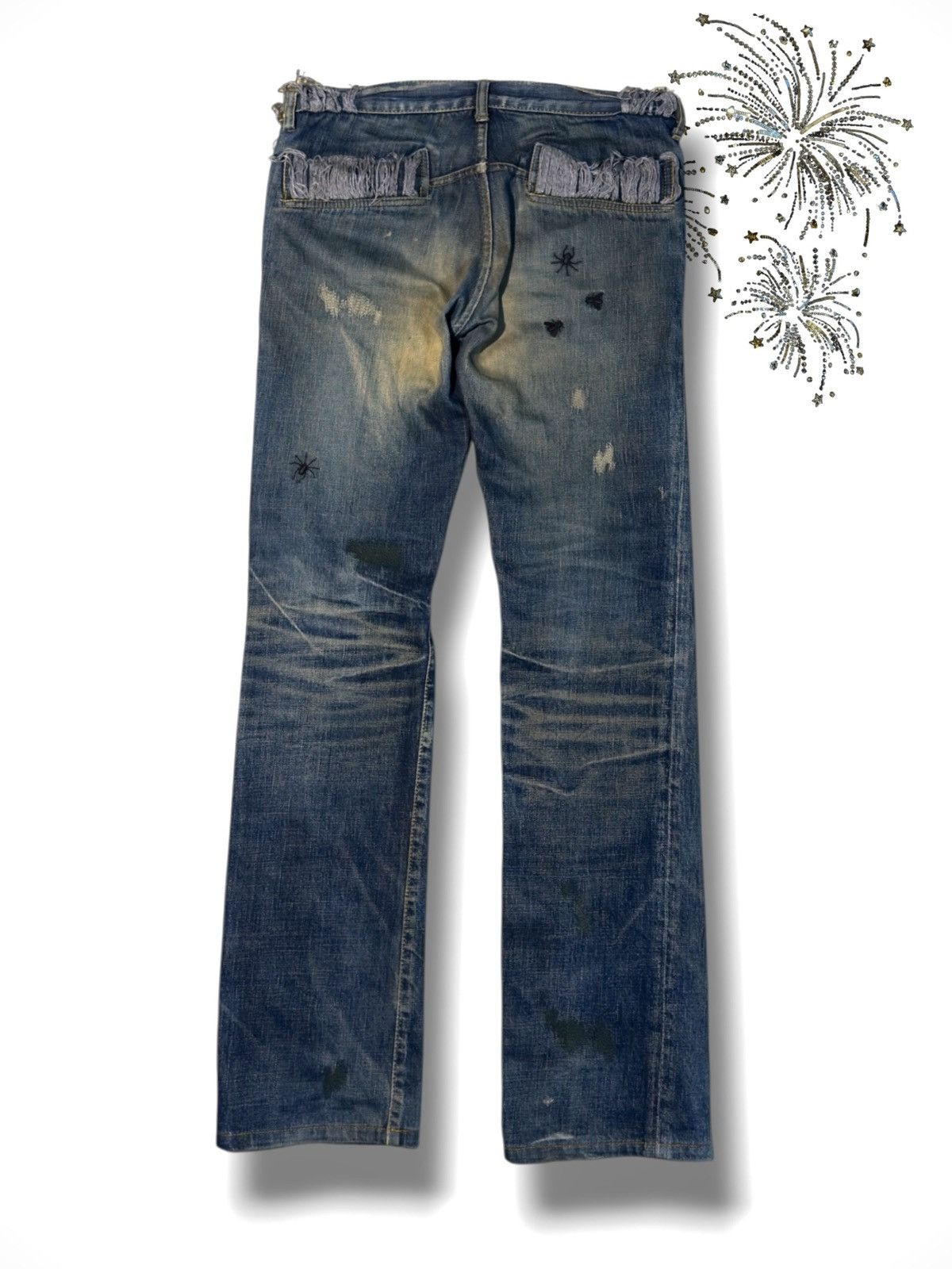 Undercover Undercover AW06 “Guru Guru” Bug Denim Size US 29 - 2 Thumbnail