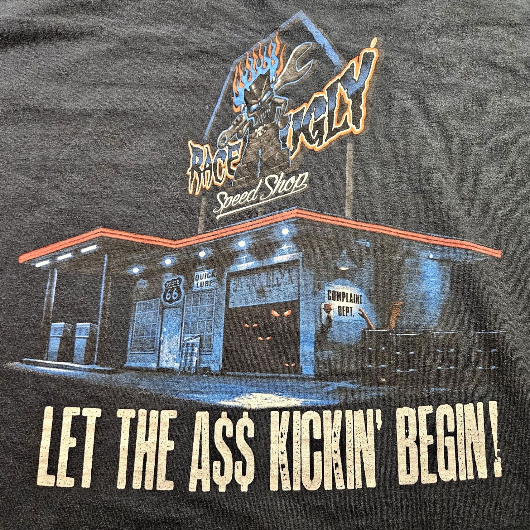Gildan Race Ugly Speed Shop Shirt Mens XL Black Graphic Tee Funny Cars Racing Garage Tee Size US XL / EU 56 / 4 - 7 Thumbnail