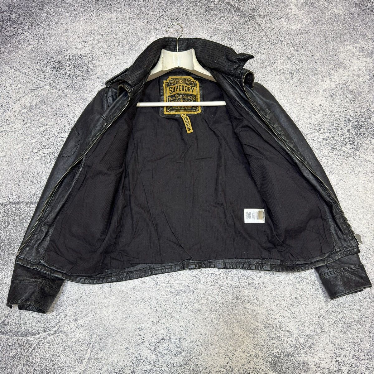 Genuine Leather × Superdry Superdry Black Genuine Leather Jacket M size Size US M / EU 48-50 / 2 - 11 Thumbnail