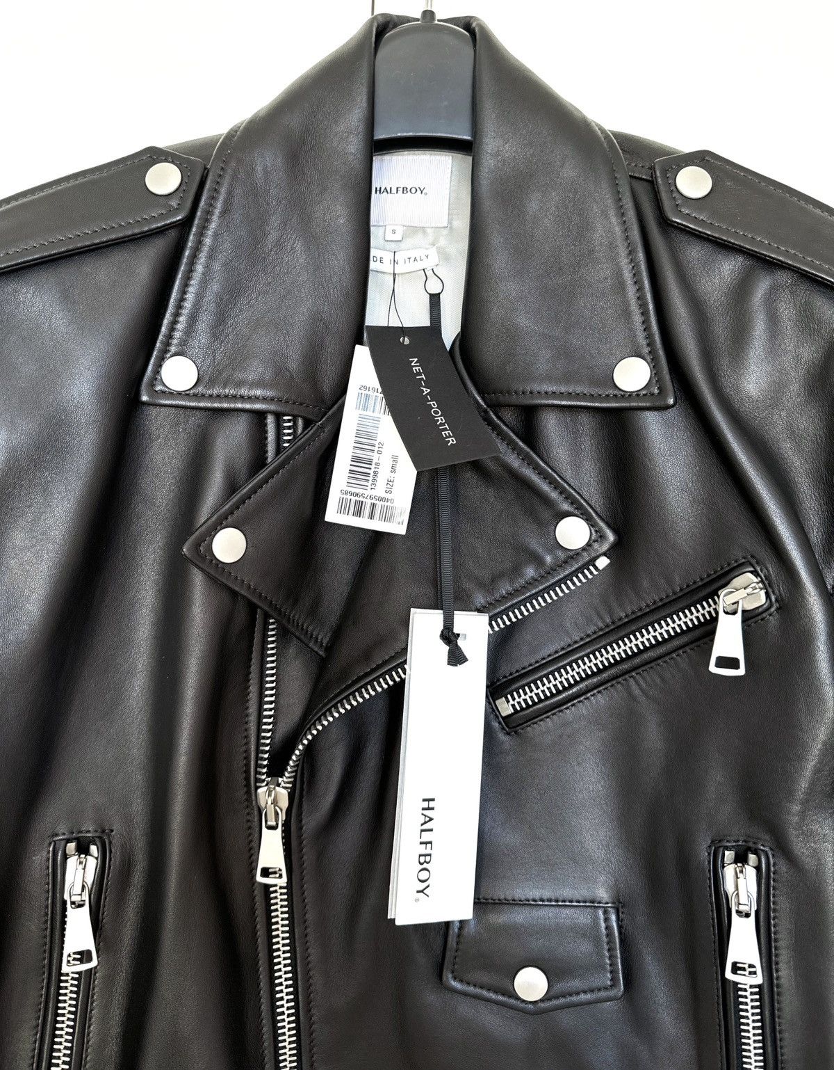 Other Halfboy Chiodo cropped biker jacket black leather Size S / US 4 / IT 40 - 4 Thumbnail