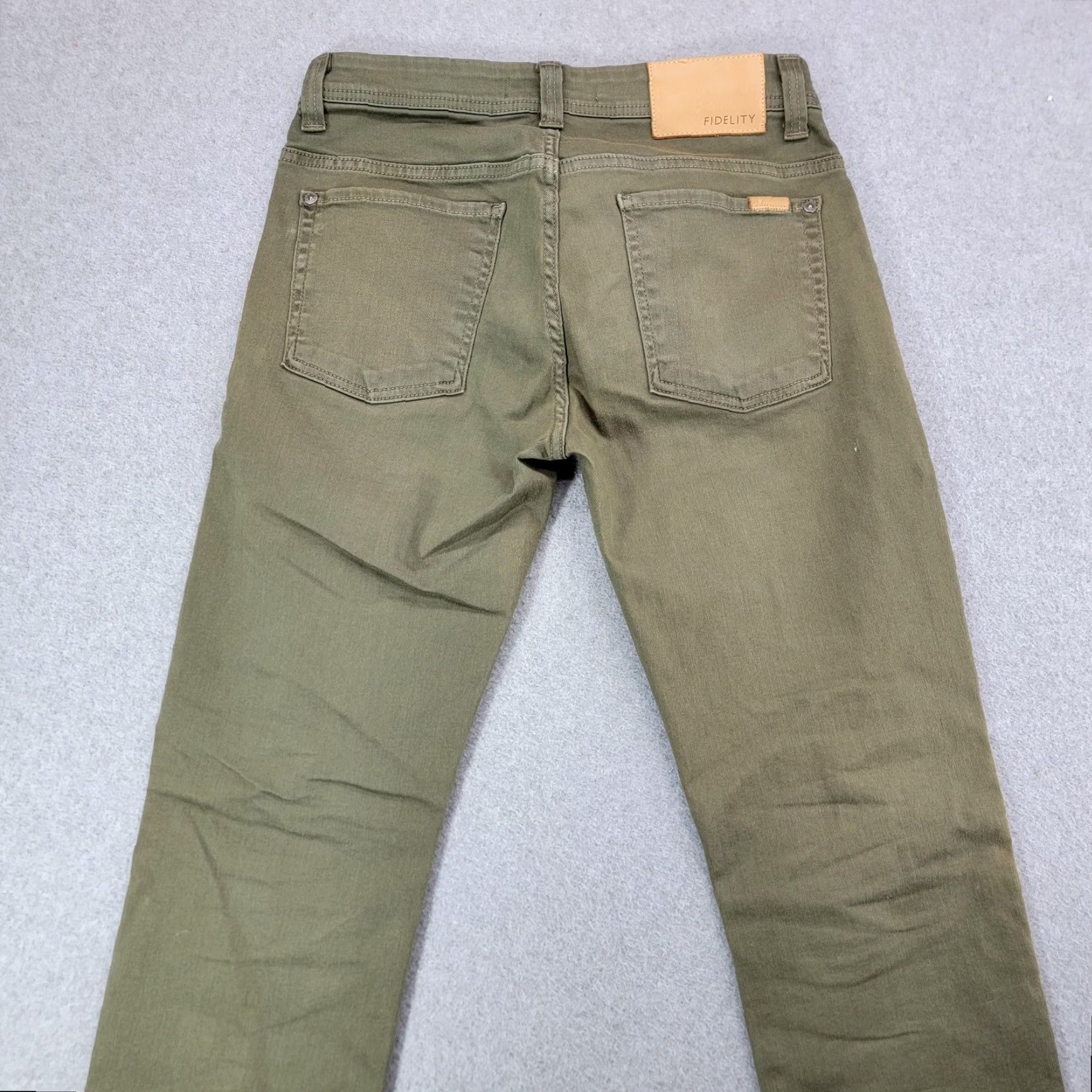Vintage Fidelity Denim Jeans Mens 30 Slim Straight Karma Olive Jimmy Zip Fly 5-Pocket Made USA Mens Size US 30 / EU 46 - 5 Thumbnail