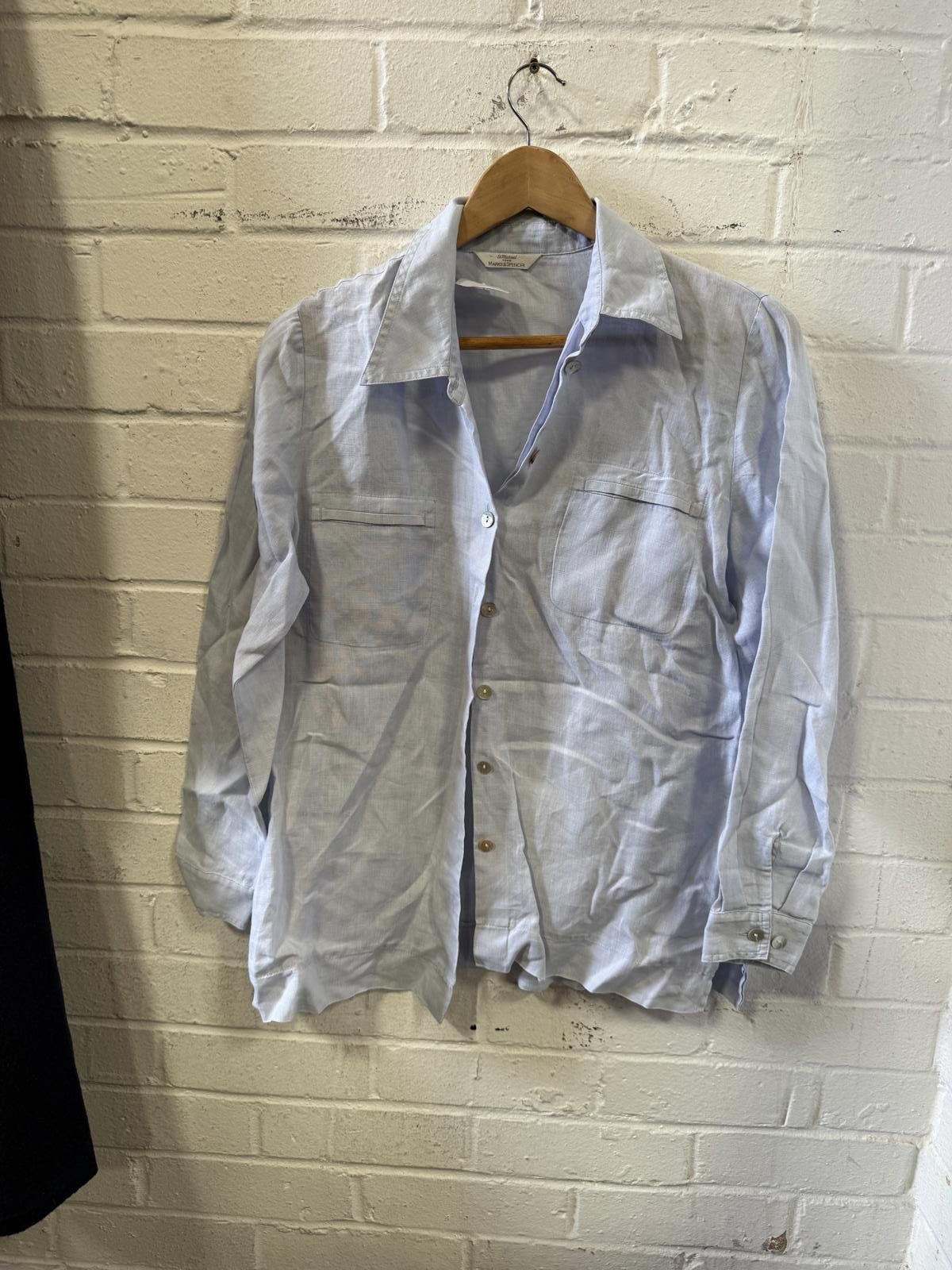Designer St Michael Powder Blue Women's Blouse Shirt UK Size 12 Size US L / EU 52-54 / 3 - 1 Thumbnail
